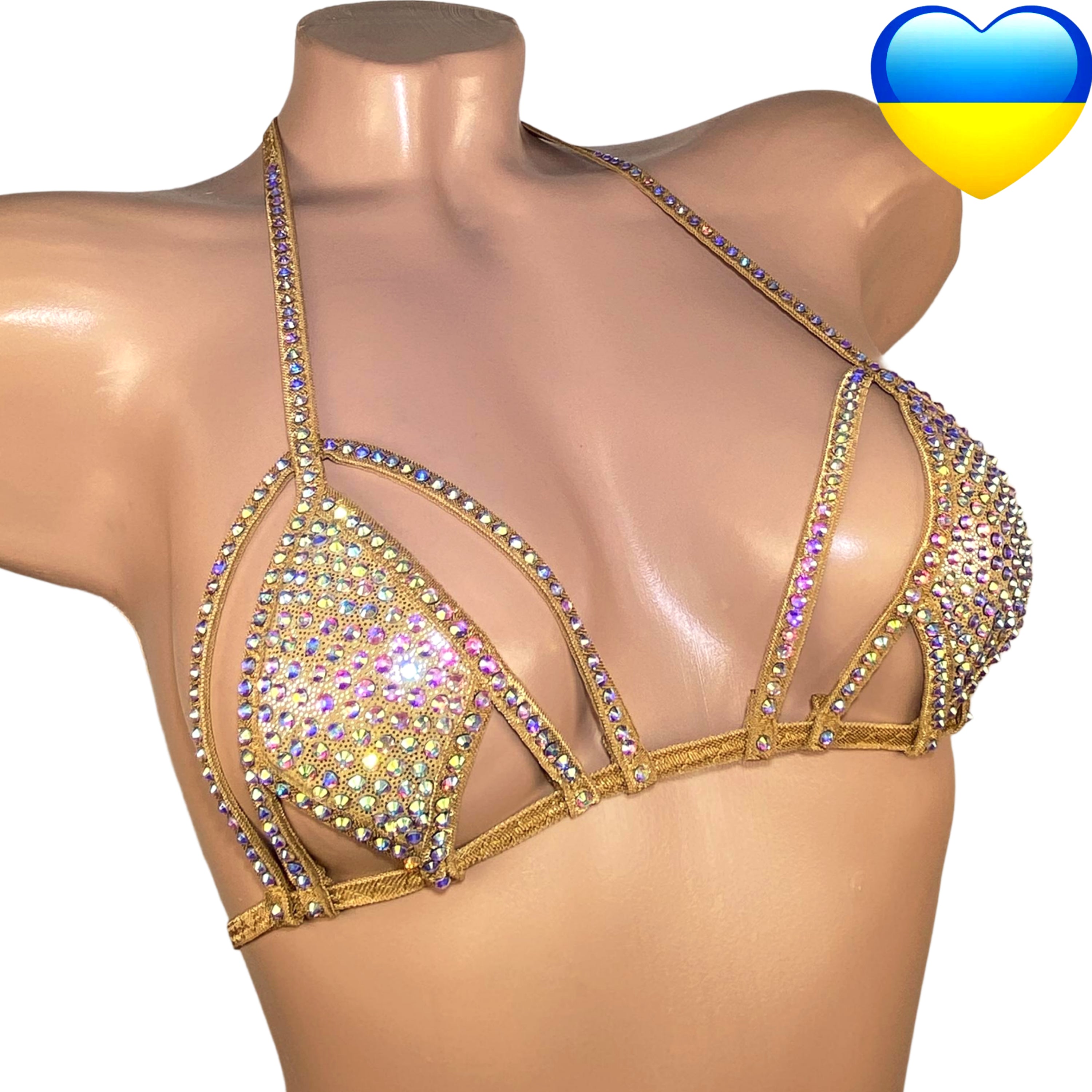 Top stripper Rhinestone bra, Burlesque bra perfect beach wear, Stripper Bikini, Diamond top, Swarovski bra, Top cheeky festival, Crystal bra