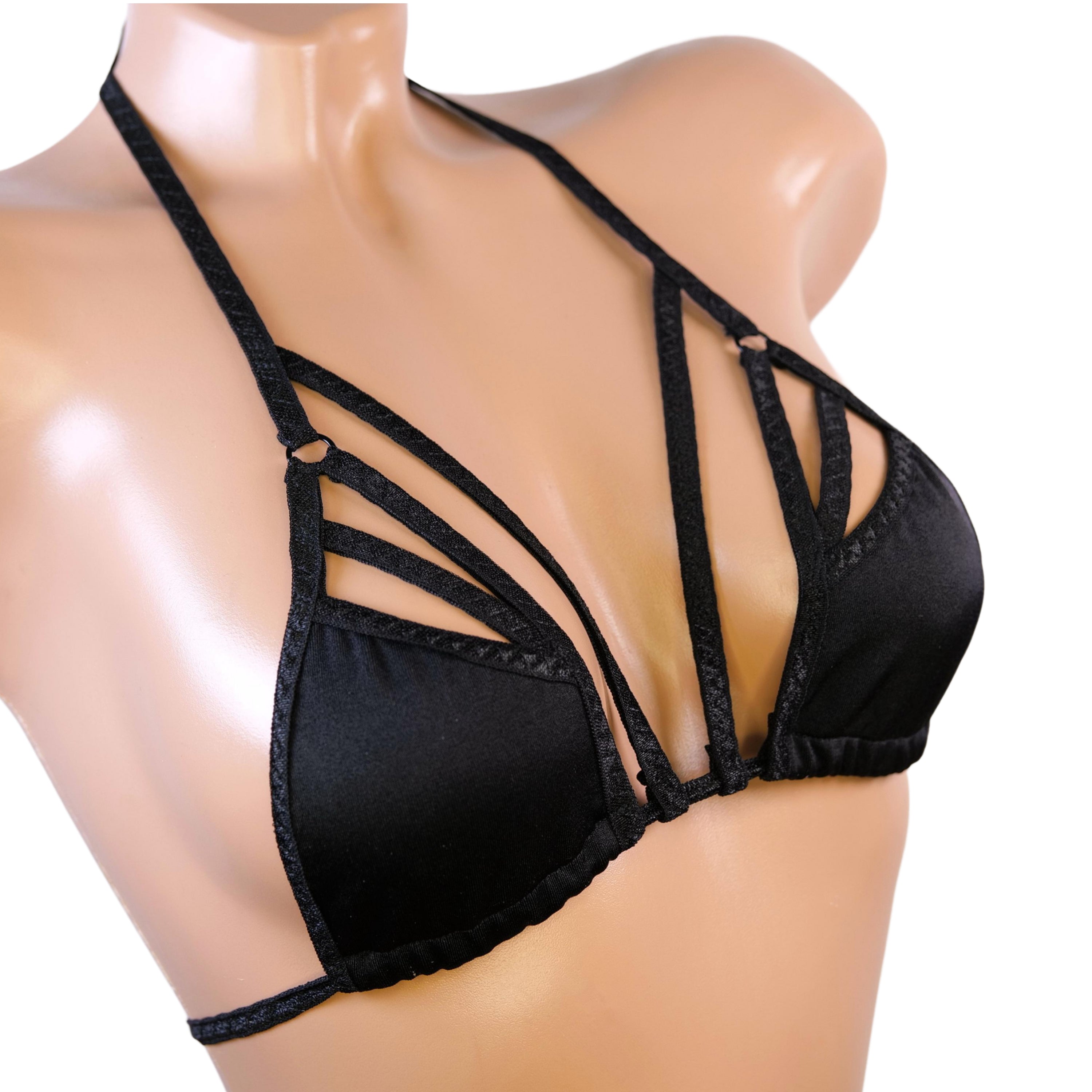 Top black crotchless string mini tiny Bra erotic swimwear through micro bikini top stripper outfits sexy lingerie