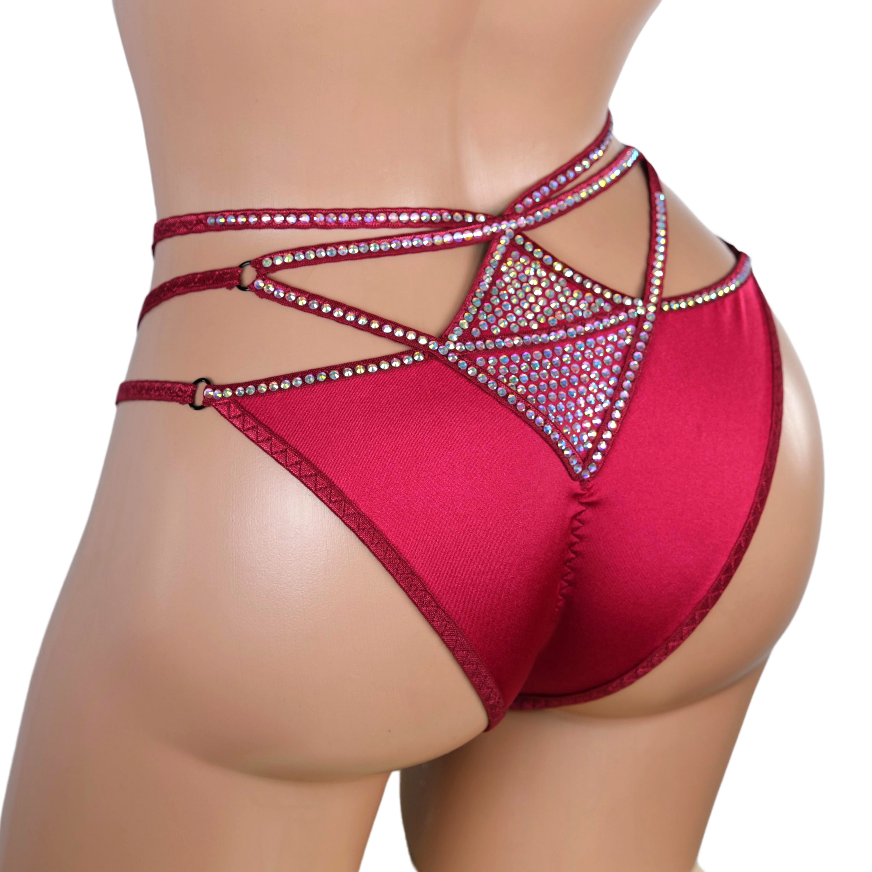 Exotic dancewear Brazilian bikini bottom dance outfit for stripper birthday lingerie 2022 woman sexy panties cheeky lingerie rhinestone
