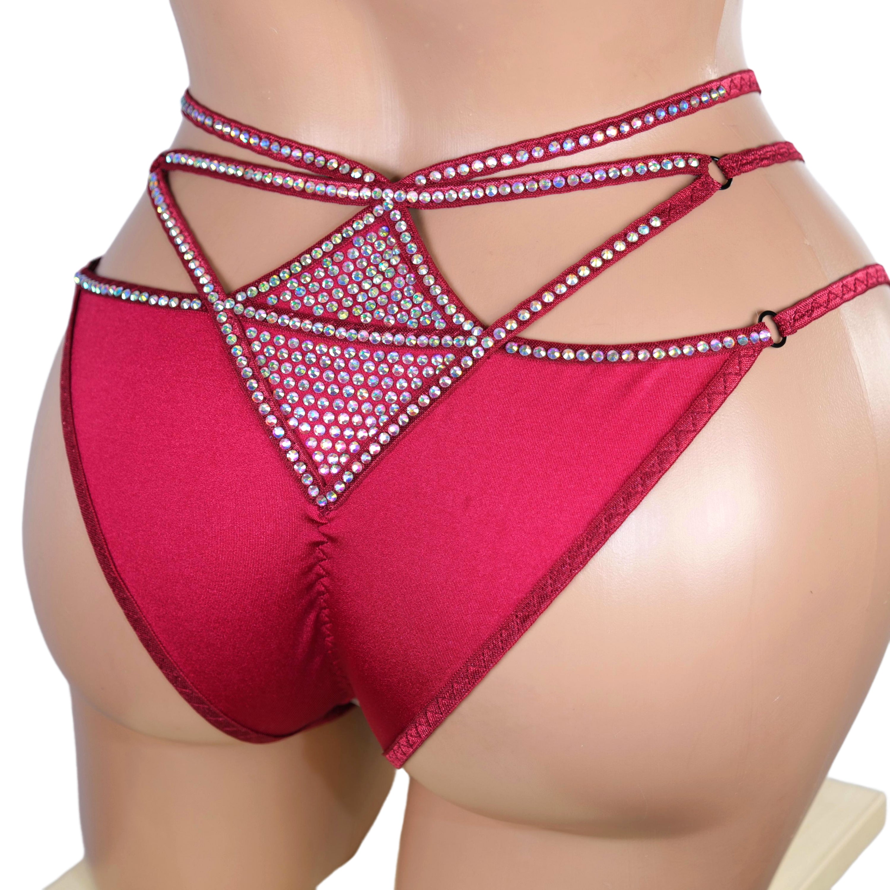 Exotic dancewear Brazilian bikini bottom dance outfit for stripper birthday lingerie 2022 woman sexy panties cheeky lingerie rhinestone