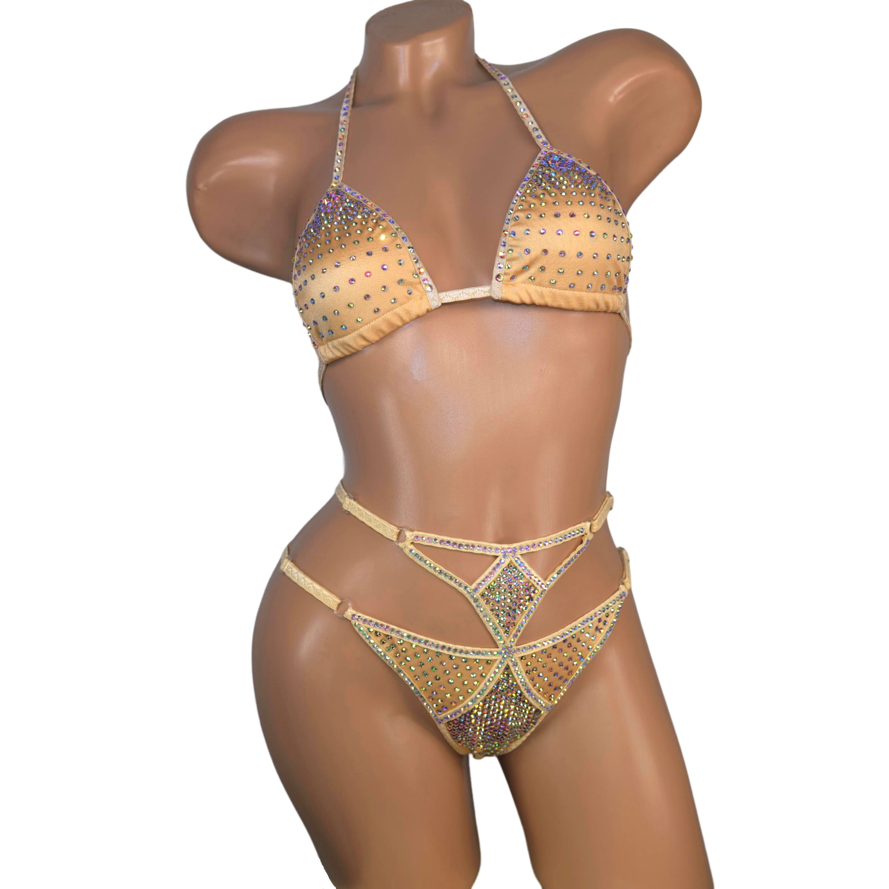 Extreme bikini beach girls swimsuit Stripper outfits rhinestone swimwear exotic dancewear burlesque bikini micro dancer outfits bikini