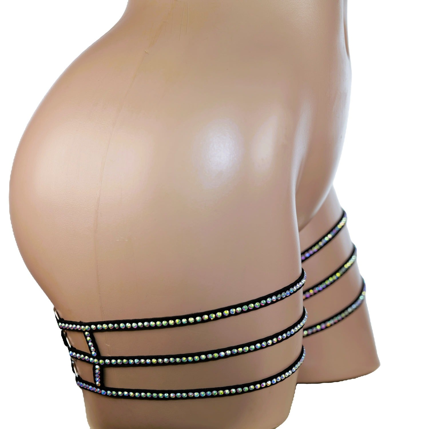 Thigh garter harnesses rhinestone lingerie Garter money harness handmade fetish garter bondage harness belt crystal exotic dancewear sexy