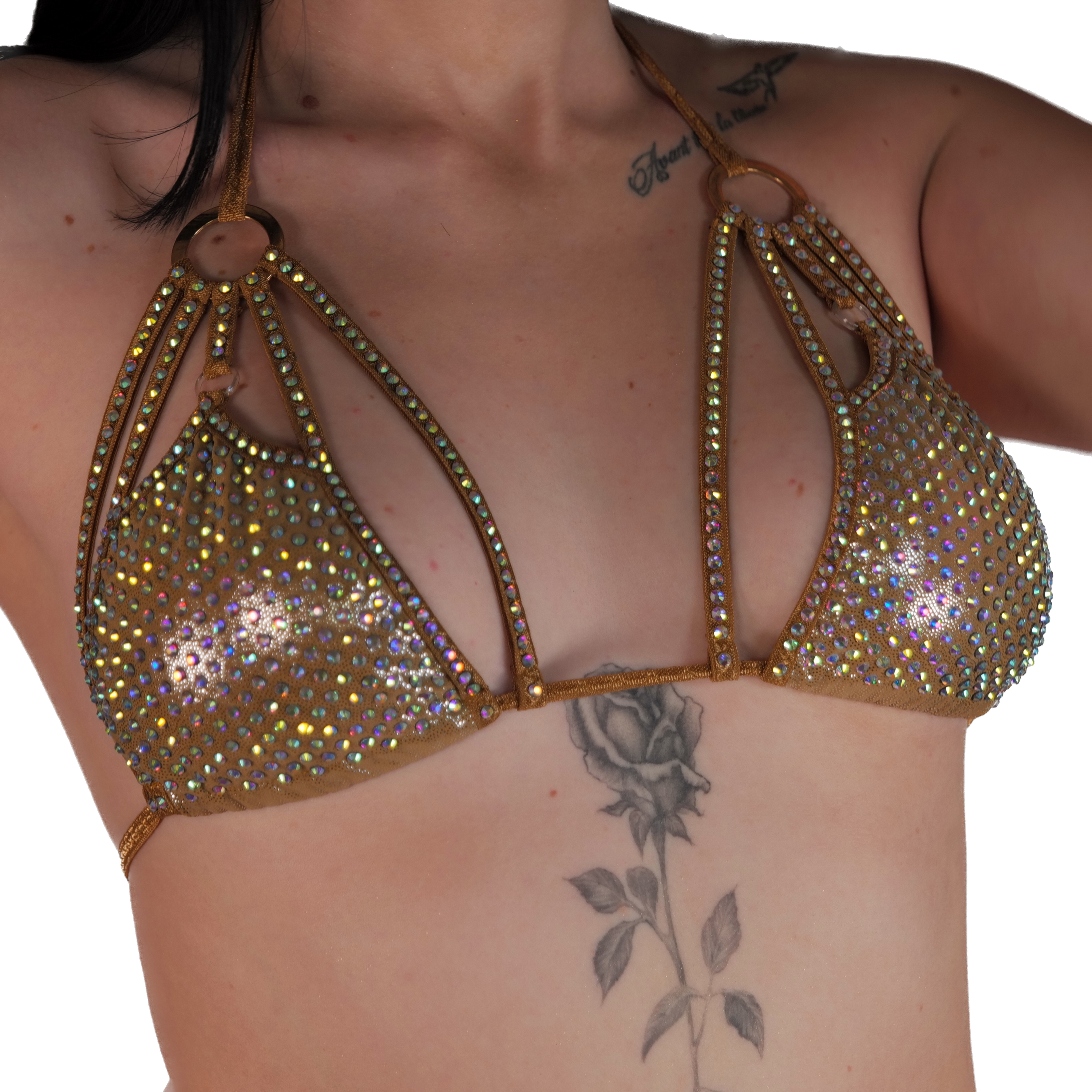 Exotic dancer top extreme girls bikini top fitness Stripper outfits burlesque bra rhinestone sexy gift festival costume women bikini top