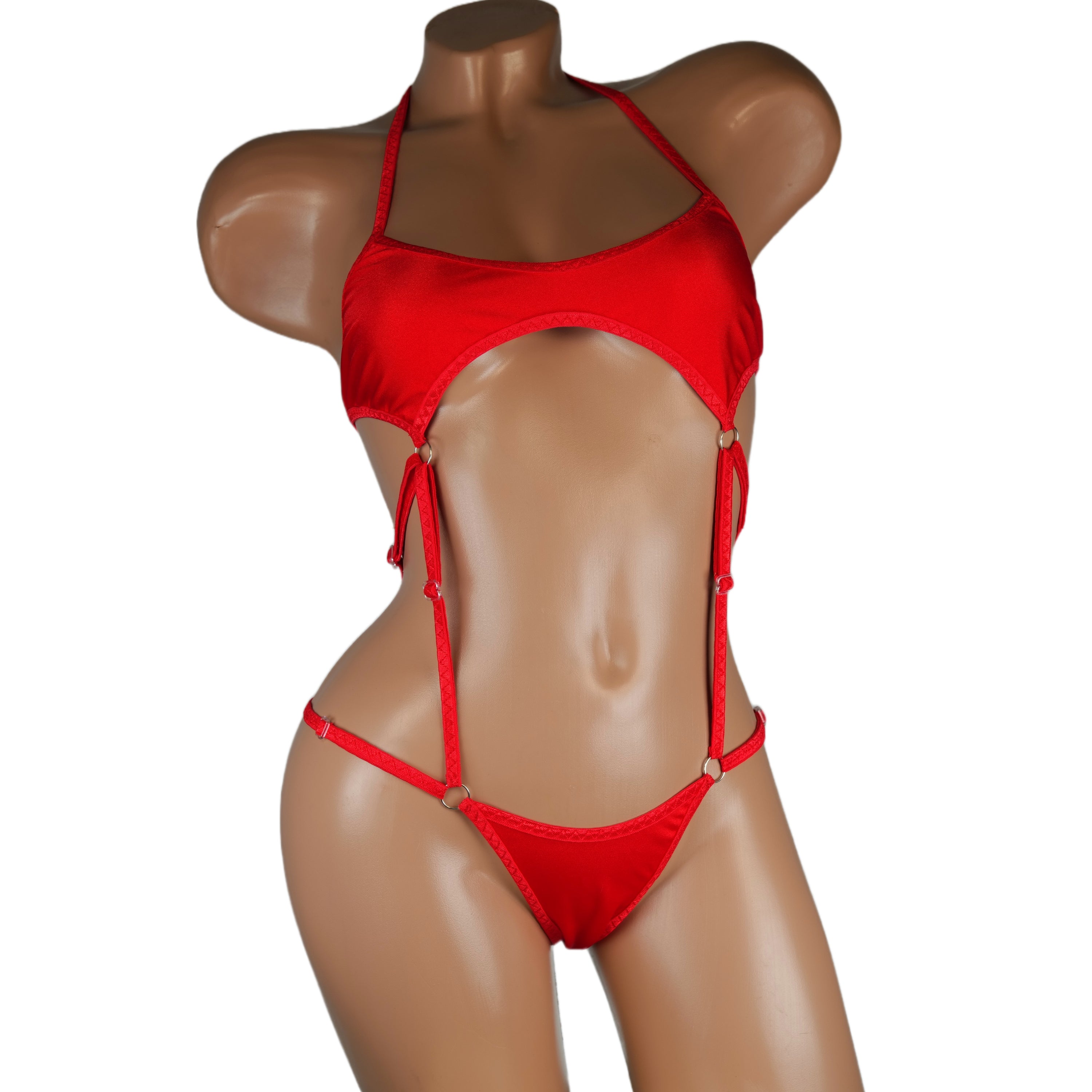 Stripper dancewear rave outfits club-attire Exotic dancewear red thong bodysuit bikini one piece bathing Beachwear bikini burlesque lingerie