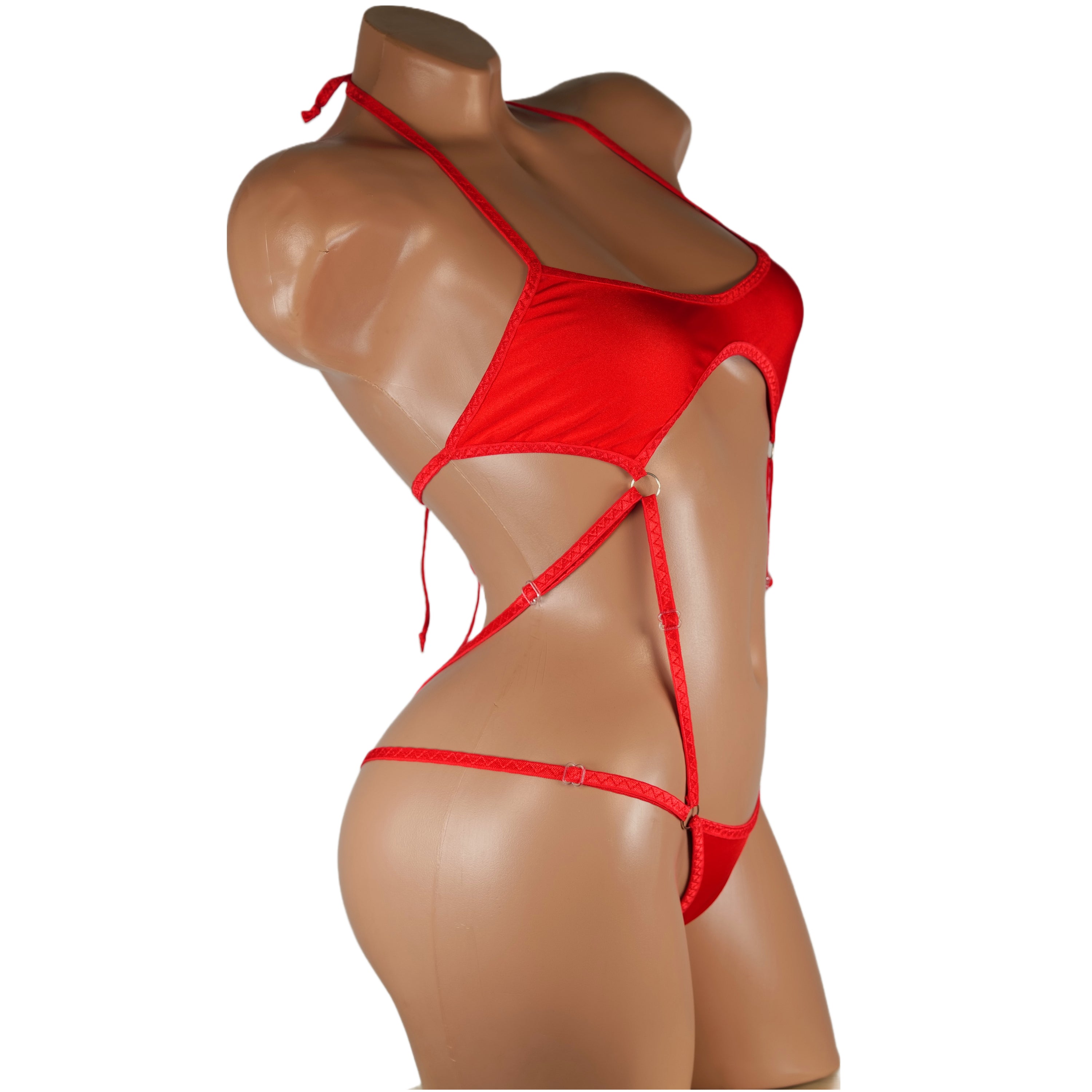 Stripper dancewear rave outfits club-attire Exotic dancewear red thong bodysuit bikini one piece bathing Beachwear bikini burlesque lingerie