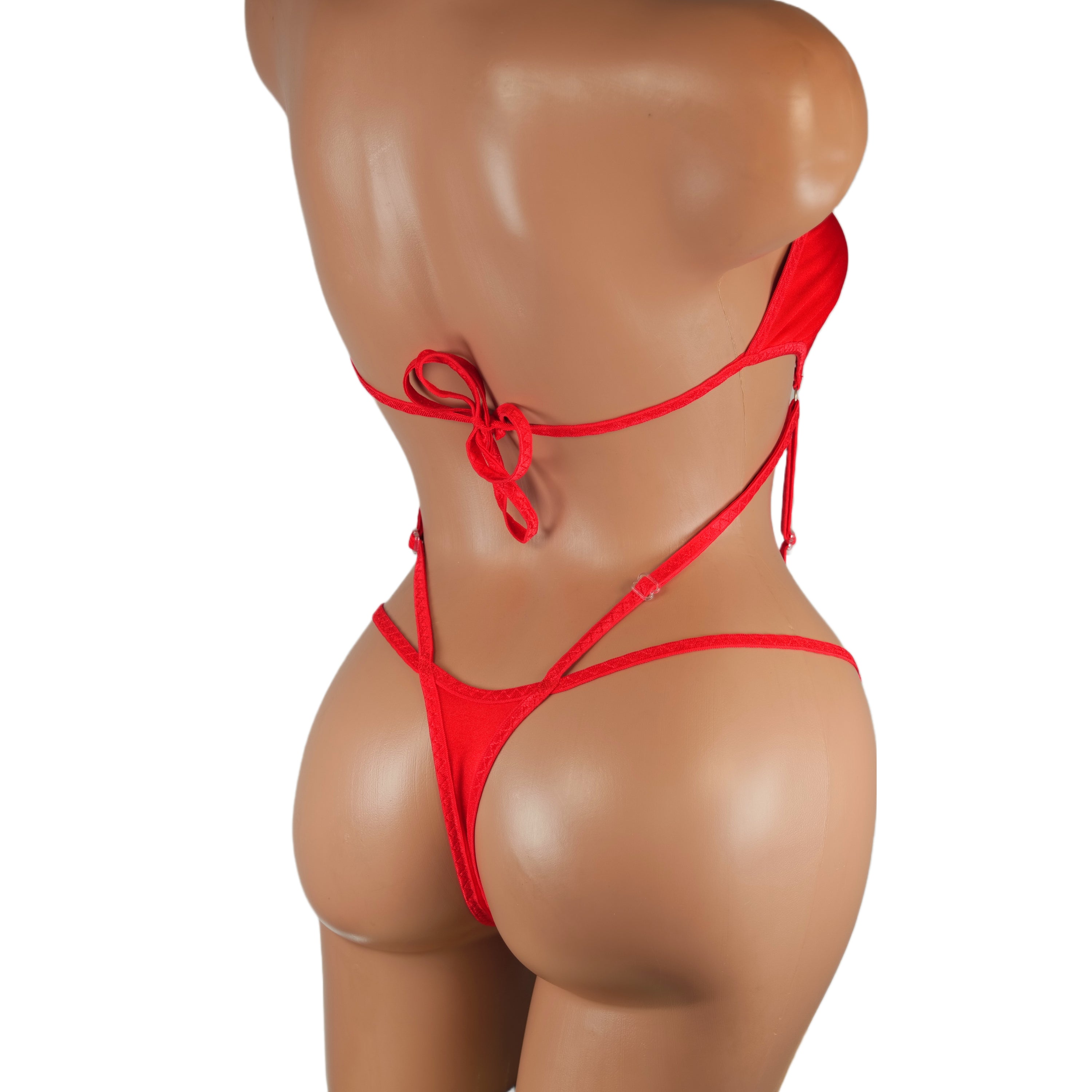 Stripper dancewear rave outfits club-attire Exotic dancewear red thong bodysuit bikini one piece bathing Beachwear bikini burlesque lingerie