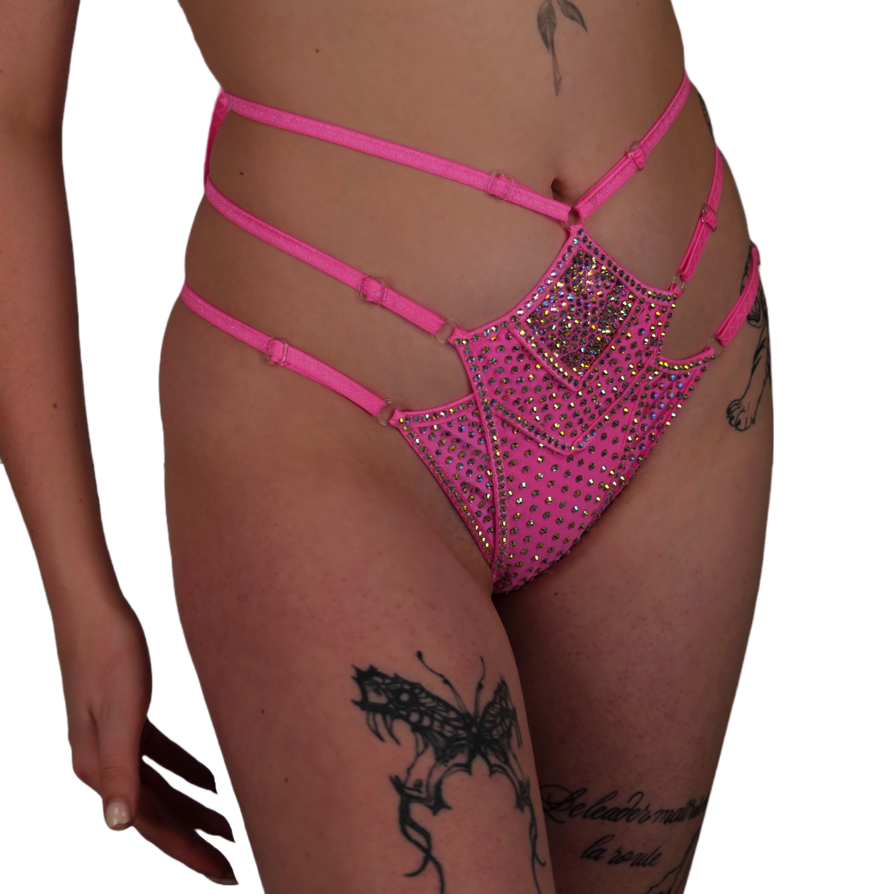 Burlesque lingerie crystal erotic panties Stripper outfits beach wear sexy strappy lingerie bikini bottom lingerie exotic dancewear