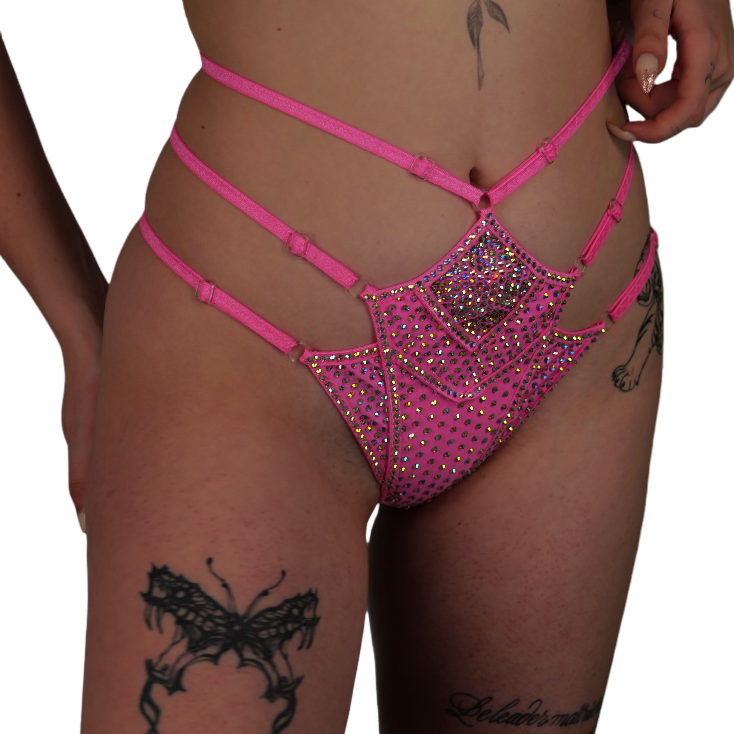 Burlesque lingerie crystal erotic panties Stripper outfits beach wear sexy strappy lingerie bikini bottom lingerie exotic dancewear