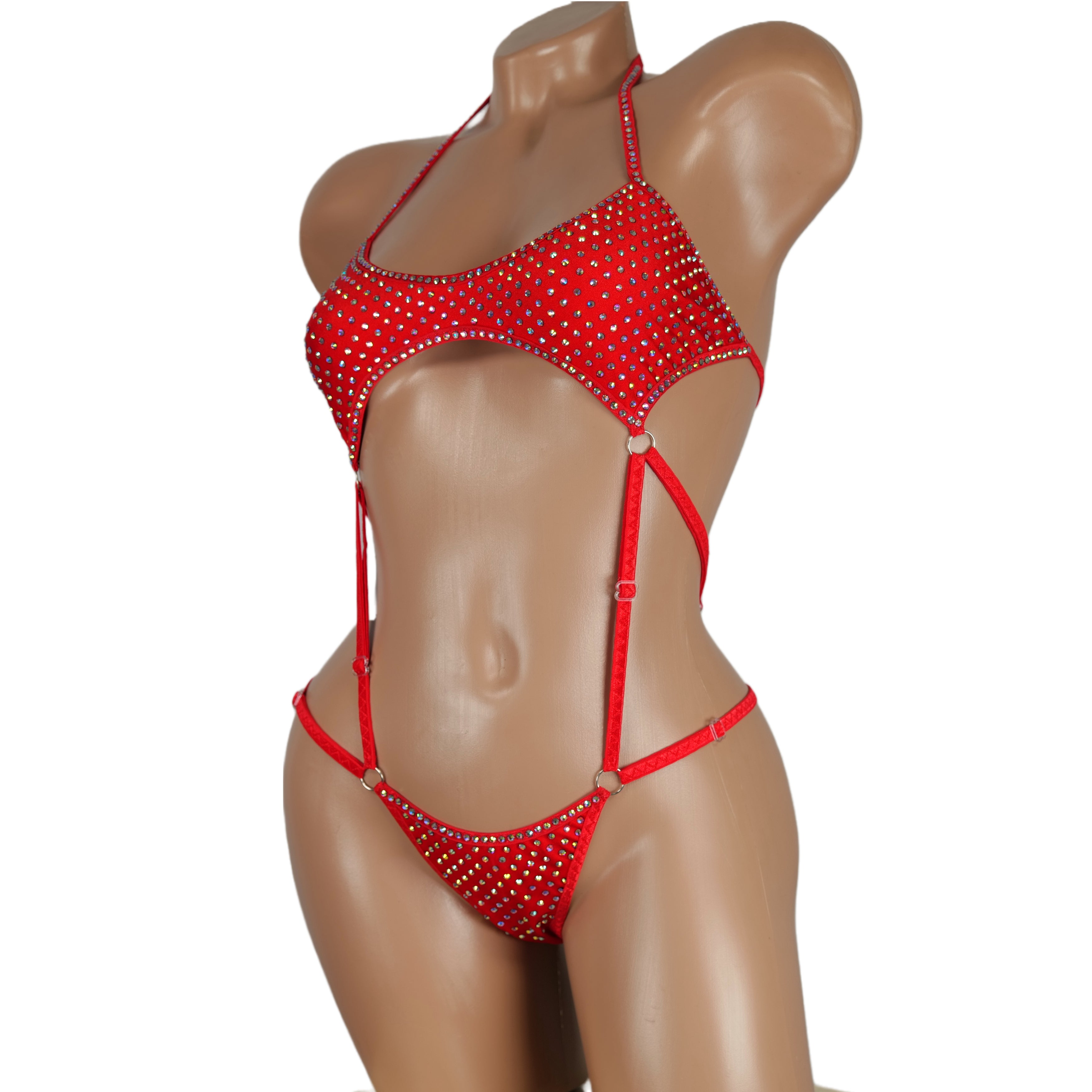Dancewear rave club-attire bikini one piece Rhinestone bikini burlesque exotic dancewear thong bodysuit Stripper outfits bathing beach wear