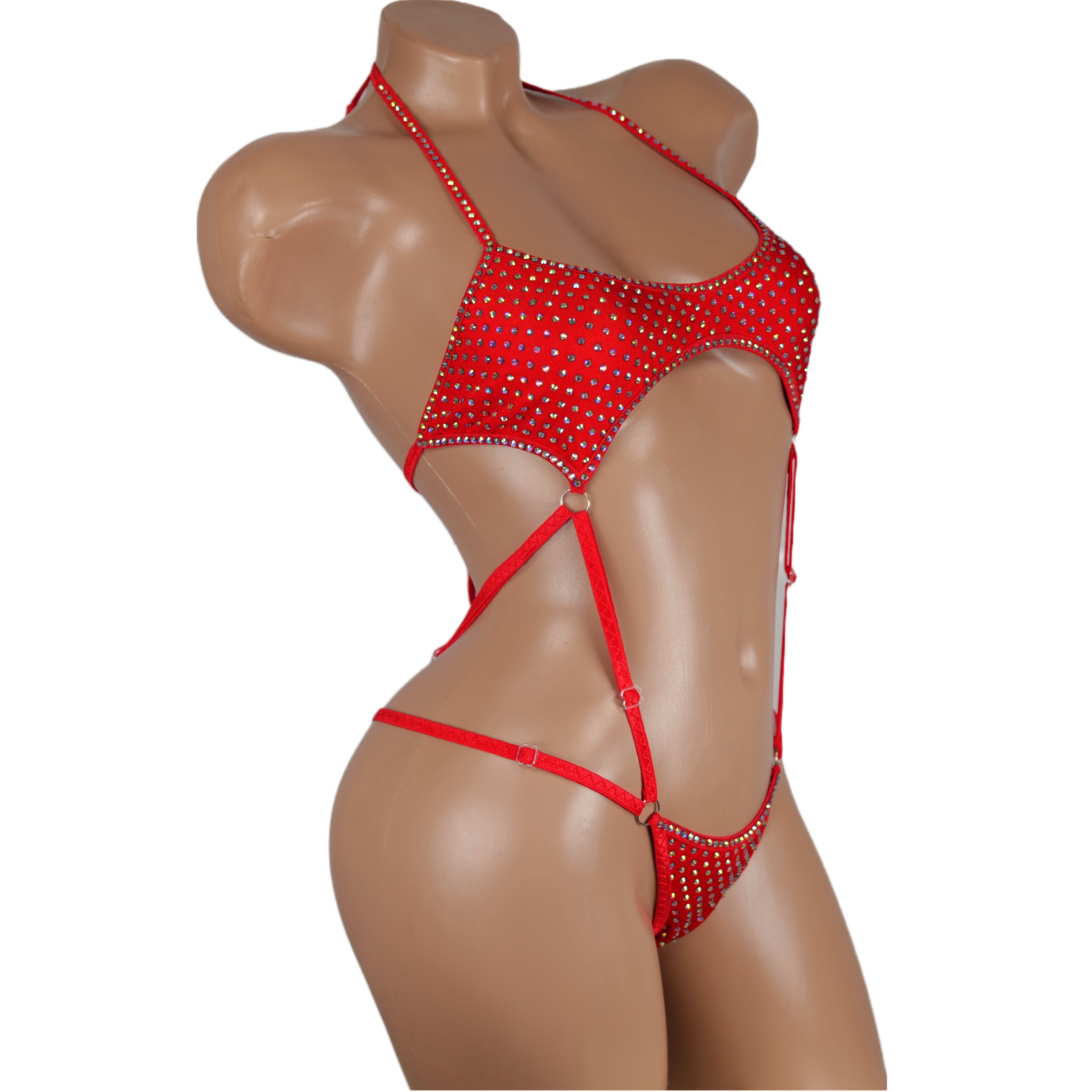 Dancewear rave club-attire bikini one piece Rhinestone bikini burlesque exotic dancewear thong bodysuit Stripper outfits bathing beach wear