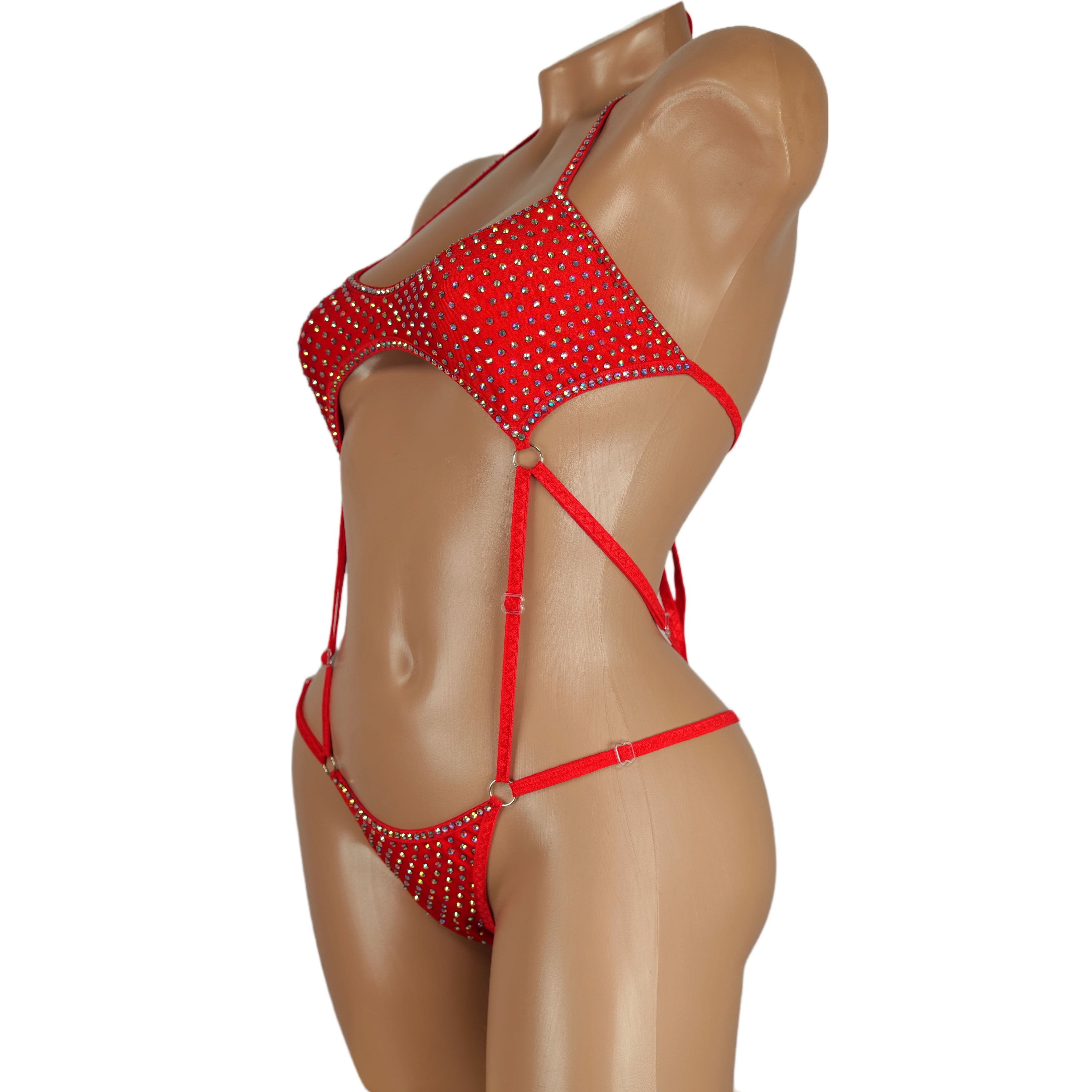 Dancewear rave club-attire bikini one piece Rhinestone bikini burlesque exotic dancewear thong bodysuit Stripper outfits bathing beach wear