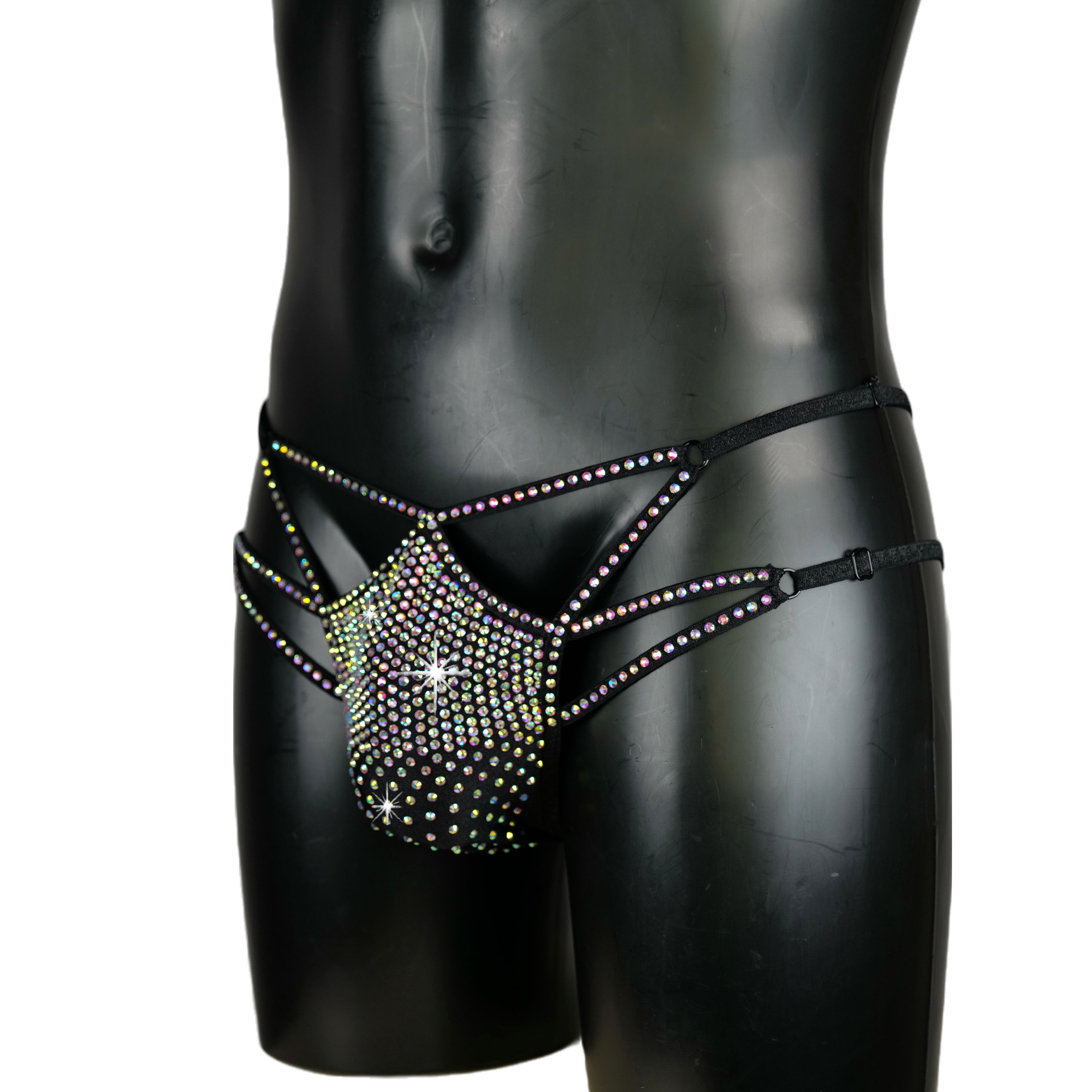 Stripper wear Sexy mens panties thong rhinestones G string men sexy briefs men bikini bottom cute briefs men party thong festival lingerie