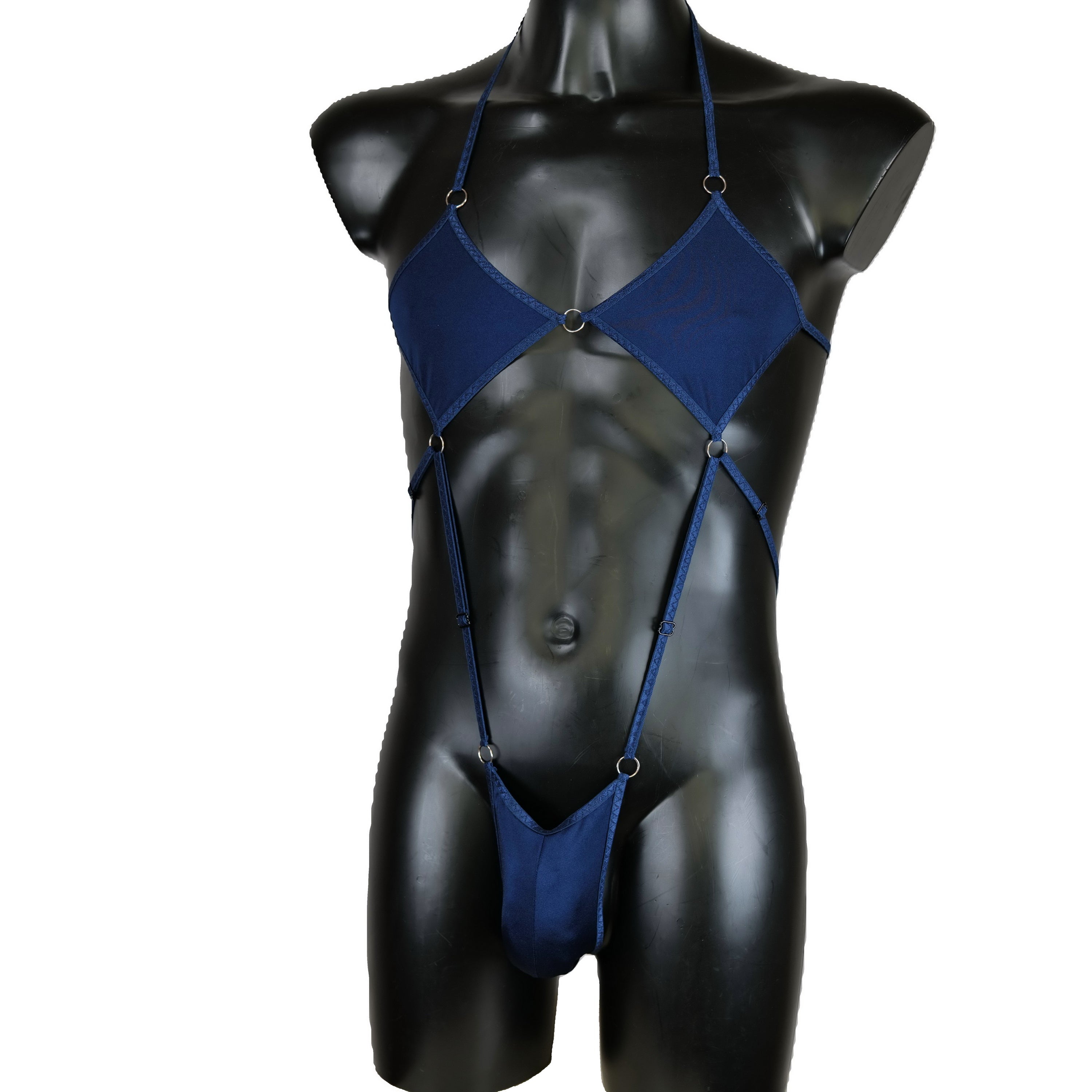 Sexy men lingerie with top dark blue panties men thongs custom thong men rave wear sexy briefs men sexy g string outfits mens underwear