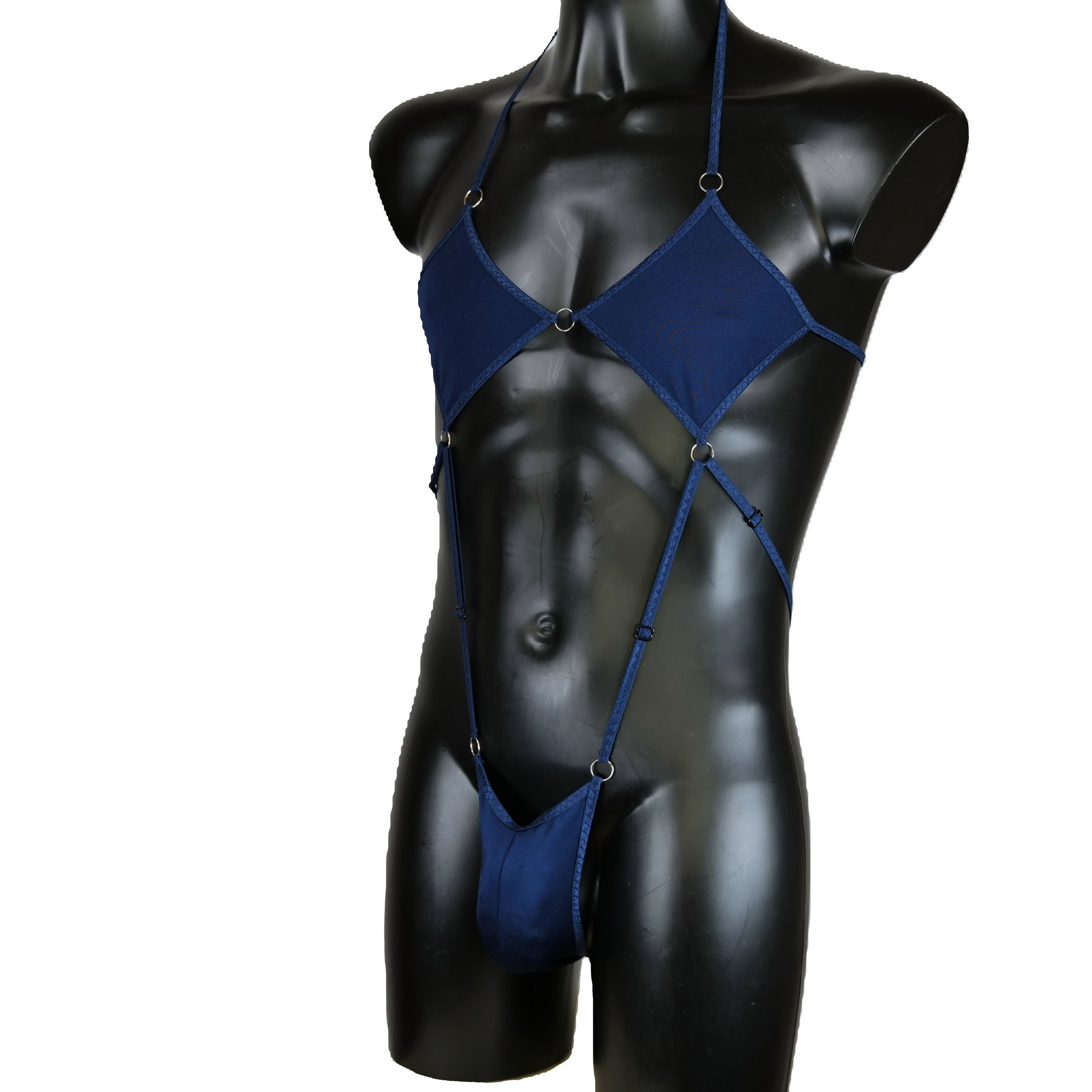 Sexy men lingerie with top dark blue panties men thongs custom thong men rave wear sexy briefs men sexy g string outfits mens underwear