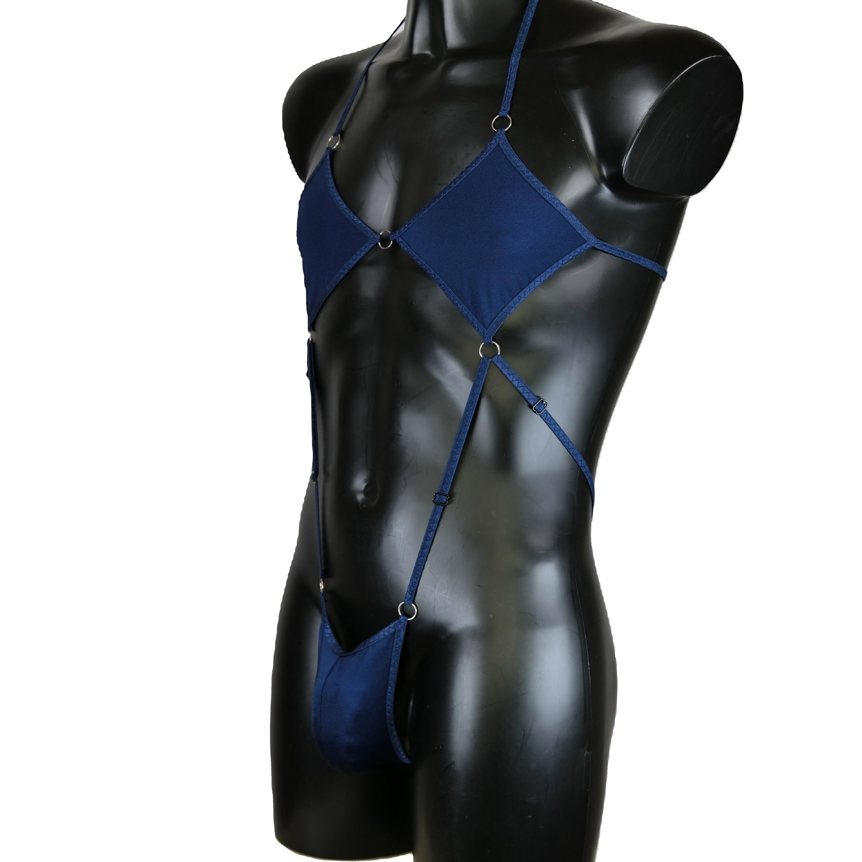 Sexy men lingerie with top dark blue panties men thongs custom thong men rave wear sexy briefs men sexy g string outfits mens underwear