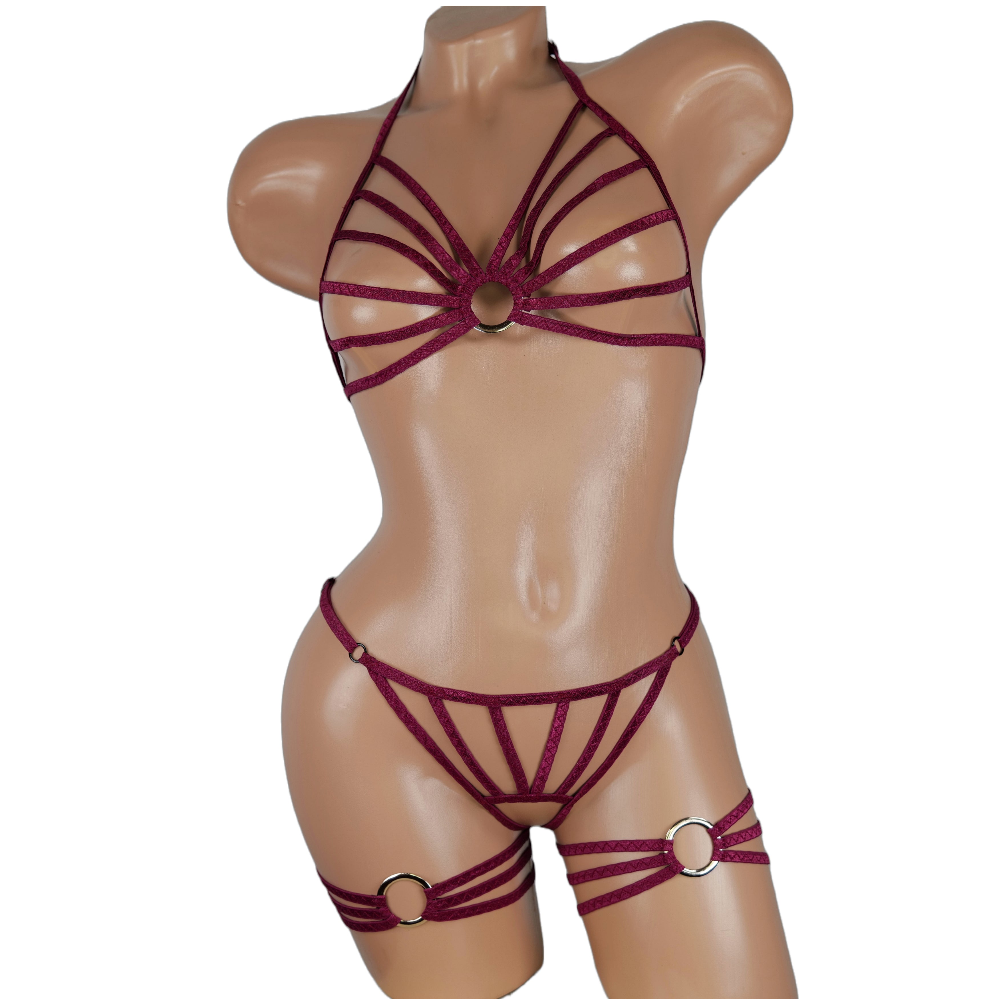 Set Harness women crotchless open thong lingerie micro panties crotc lingerie uncensored extreme dance outfit for stripper burlesque outfit