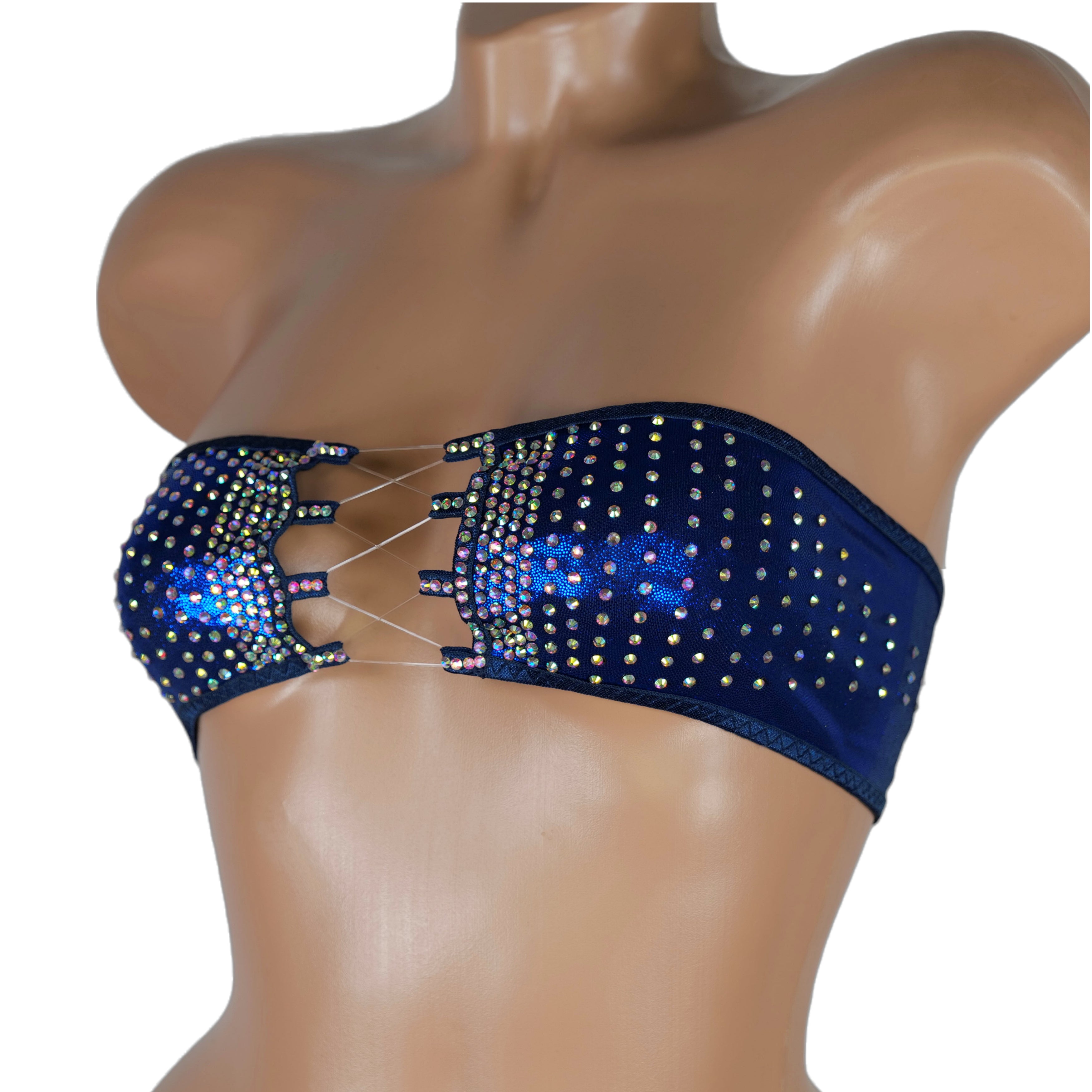 Bandage top rhinestone bra swimsuit sexy women bikini top Stripper bikini top cute Sexy burning bikini sewing swimwear for a gift bikini top