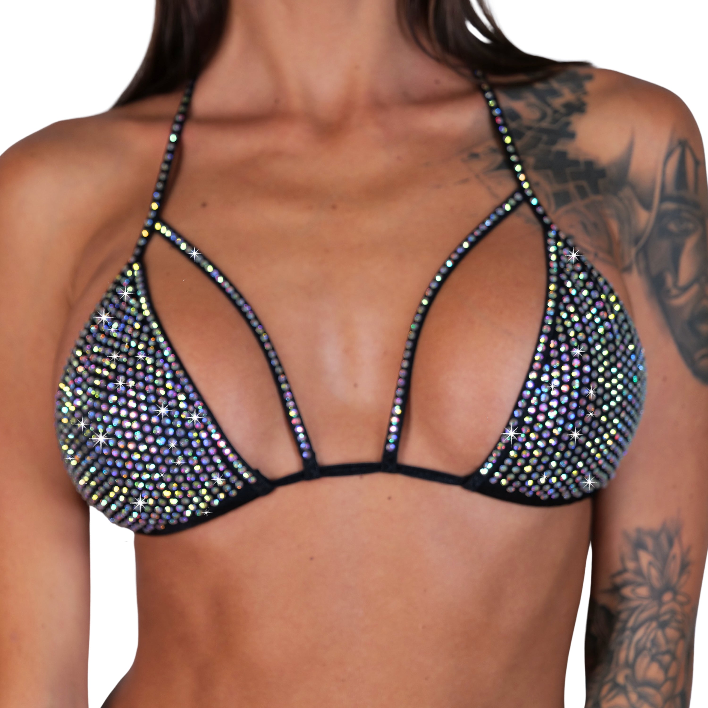 Rhinestone Bikini Top Exotic Dancewear, Burlesque Rhinestone Bra Stripper Outfit , Stripper Bikini Top, Belly Dance Bra Competition Bikini