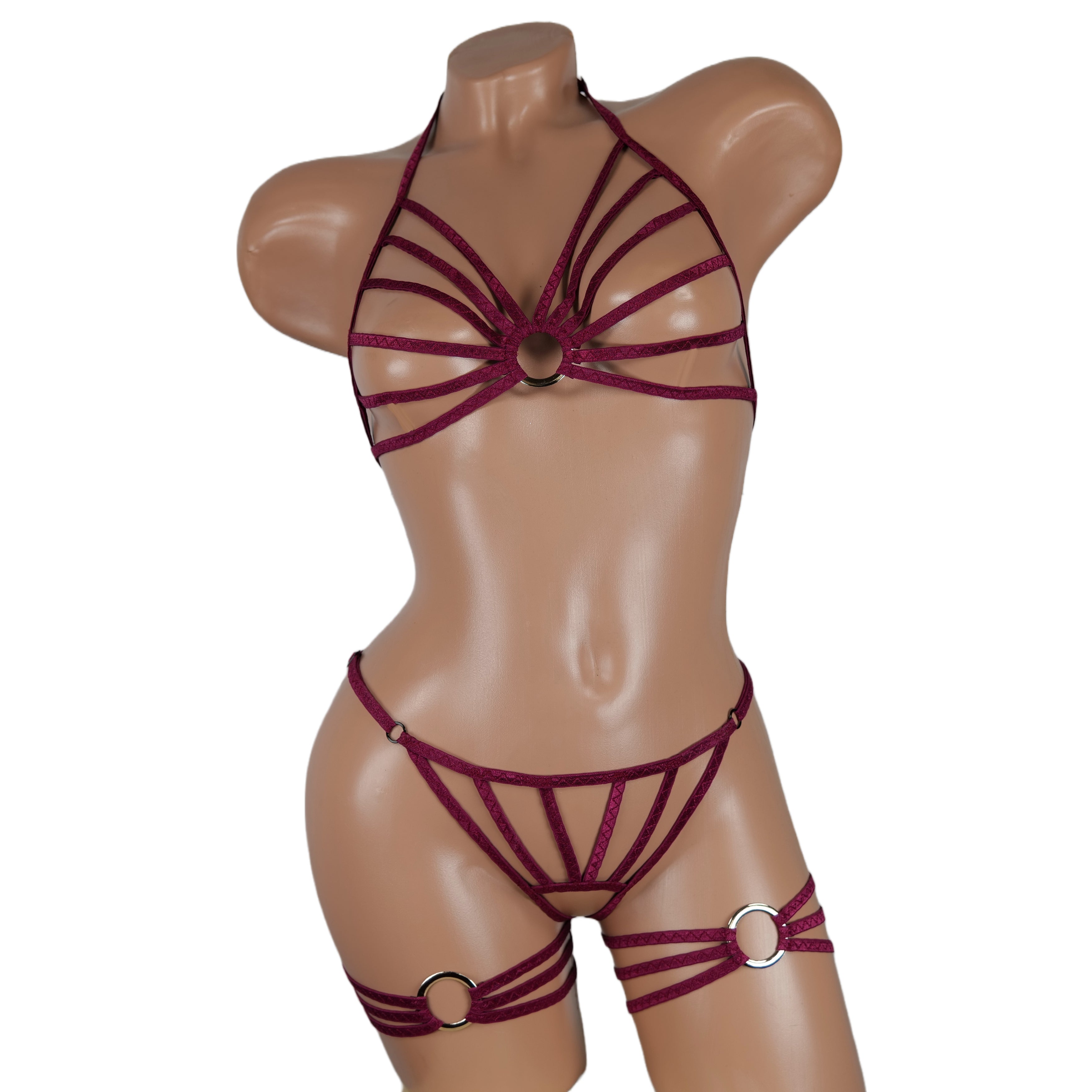 Set Harness women crotchless open thong lingerie micro panties crotc lingerie uncensored extreme dance outfit for stripper burlesque outfit