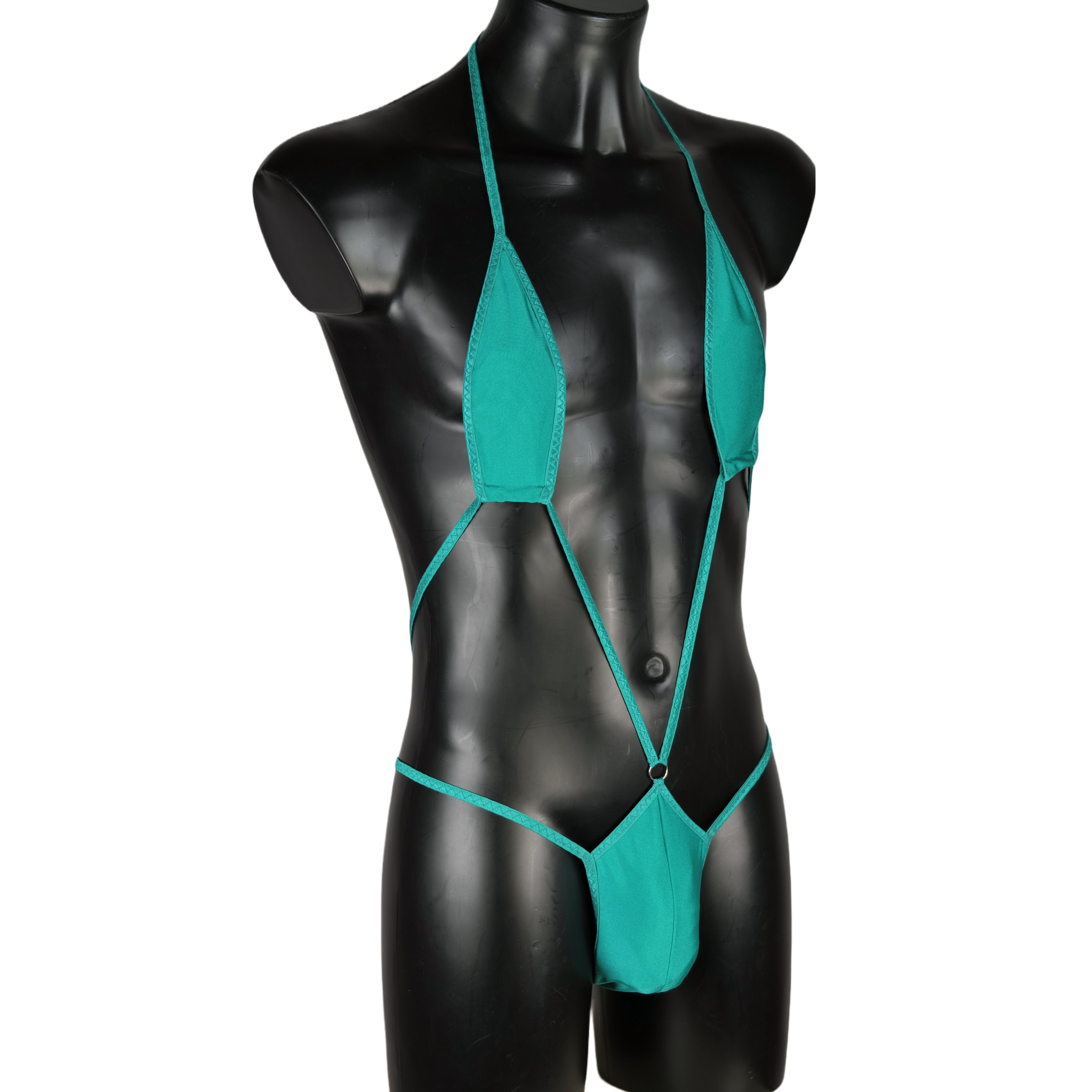 Sexy bikini men bodysuit lingerie with top turquoise panties men thongs custom thong men rave wear sexy briefs men sexy g string outfits men