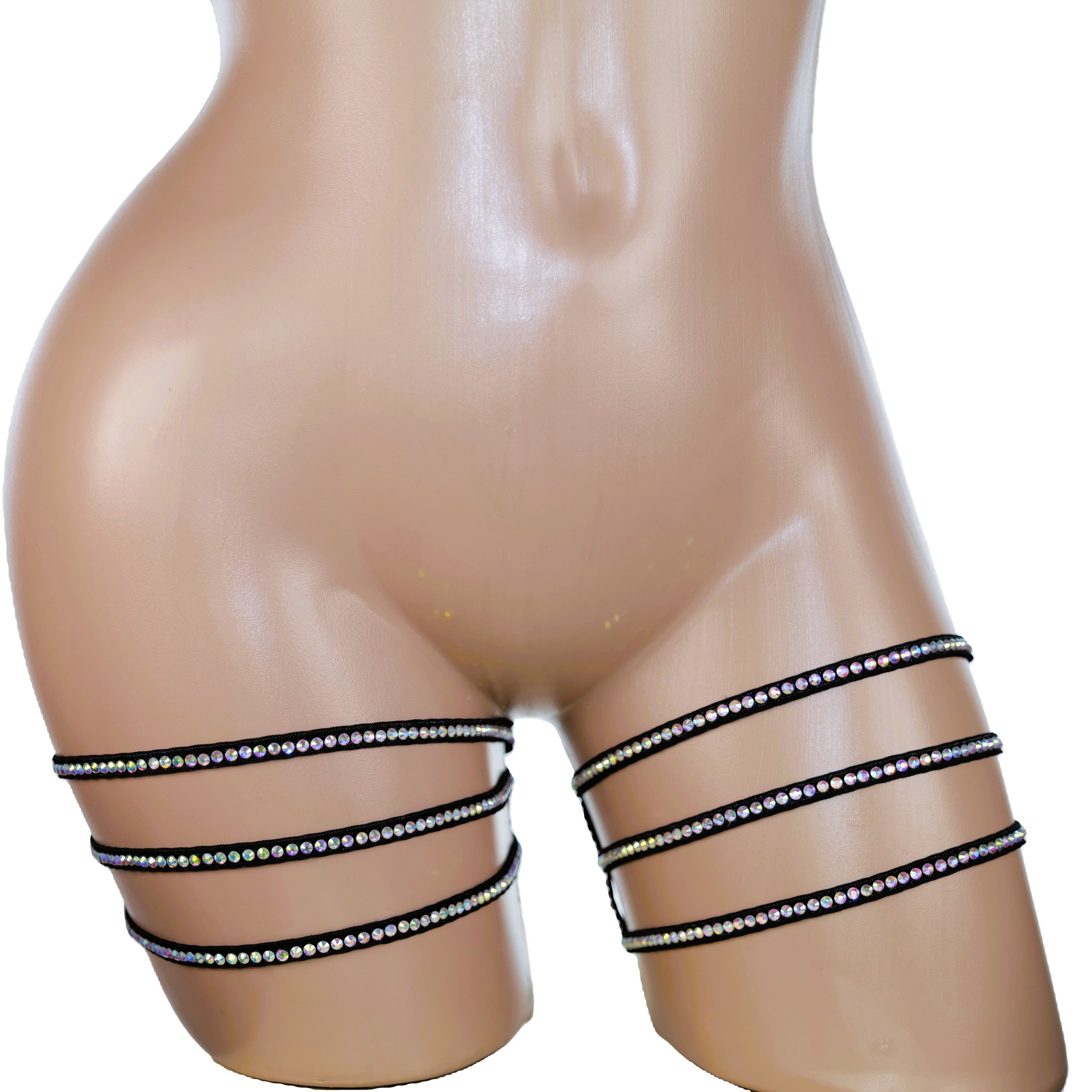 Thigh garter harnesses rhinestone lingerie Garter money harness handmade fetish garter bondage harness belt crystal exotic dancewear sexy