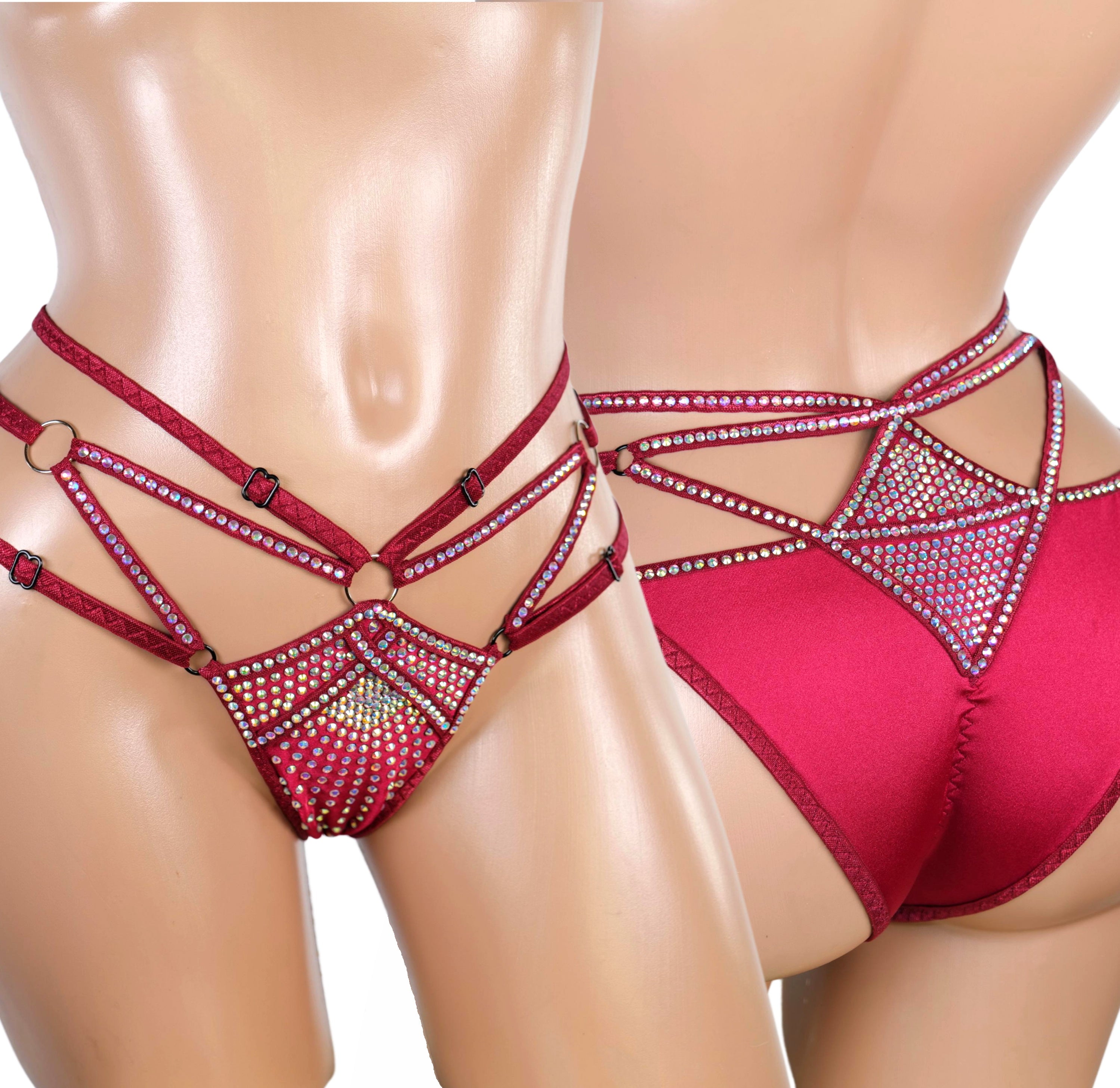 Exotic dancewear Brazilian bikini bottom dance outfit for stripper birthday lingerie 2022 woman sexy panties cheeky lingerie rhinestone