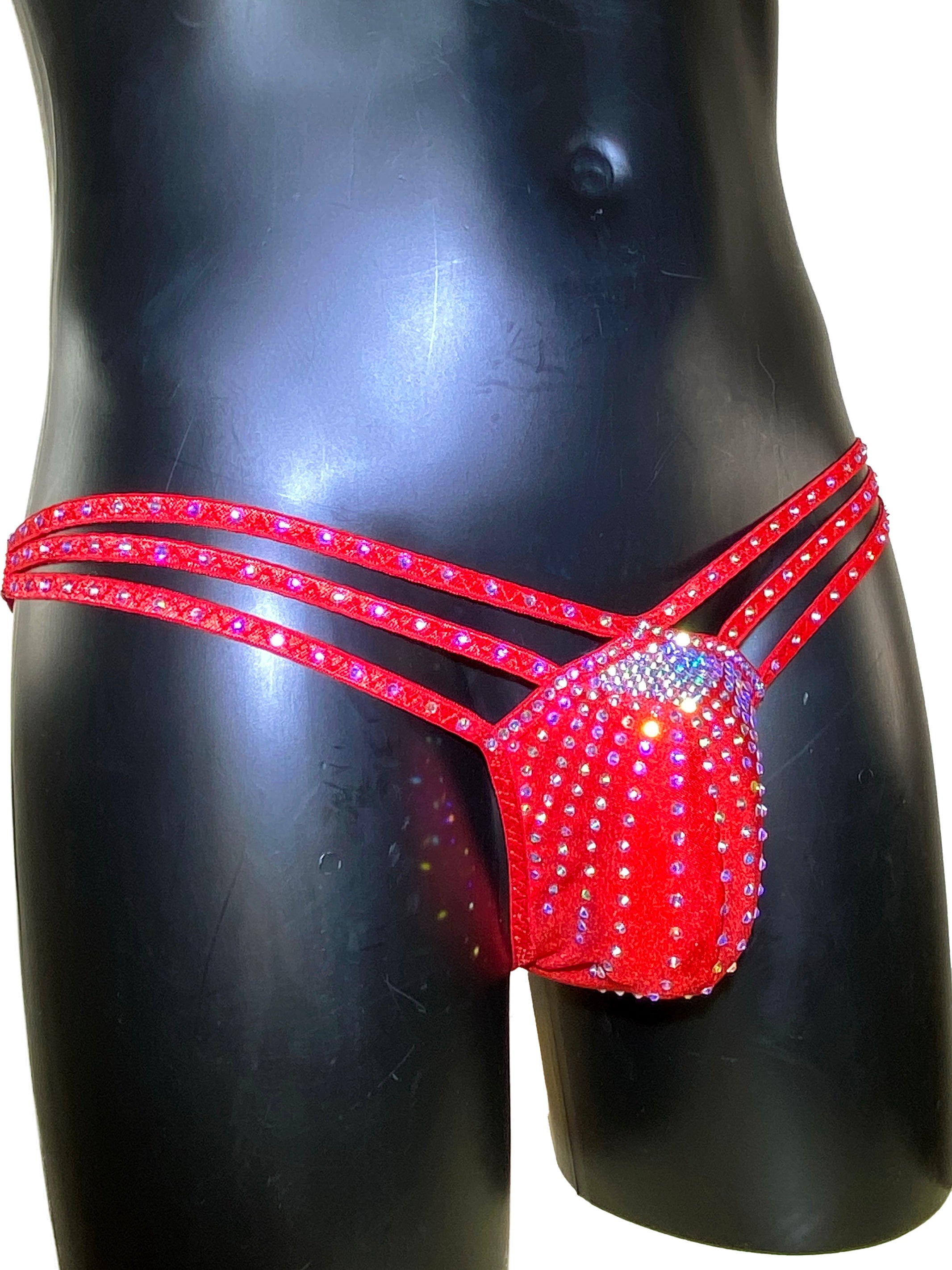 Sexy mens panties thong rhinestones G string men sexy briefs men Stripper wear cute briefs men bikini bottom party thong festival lingerie