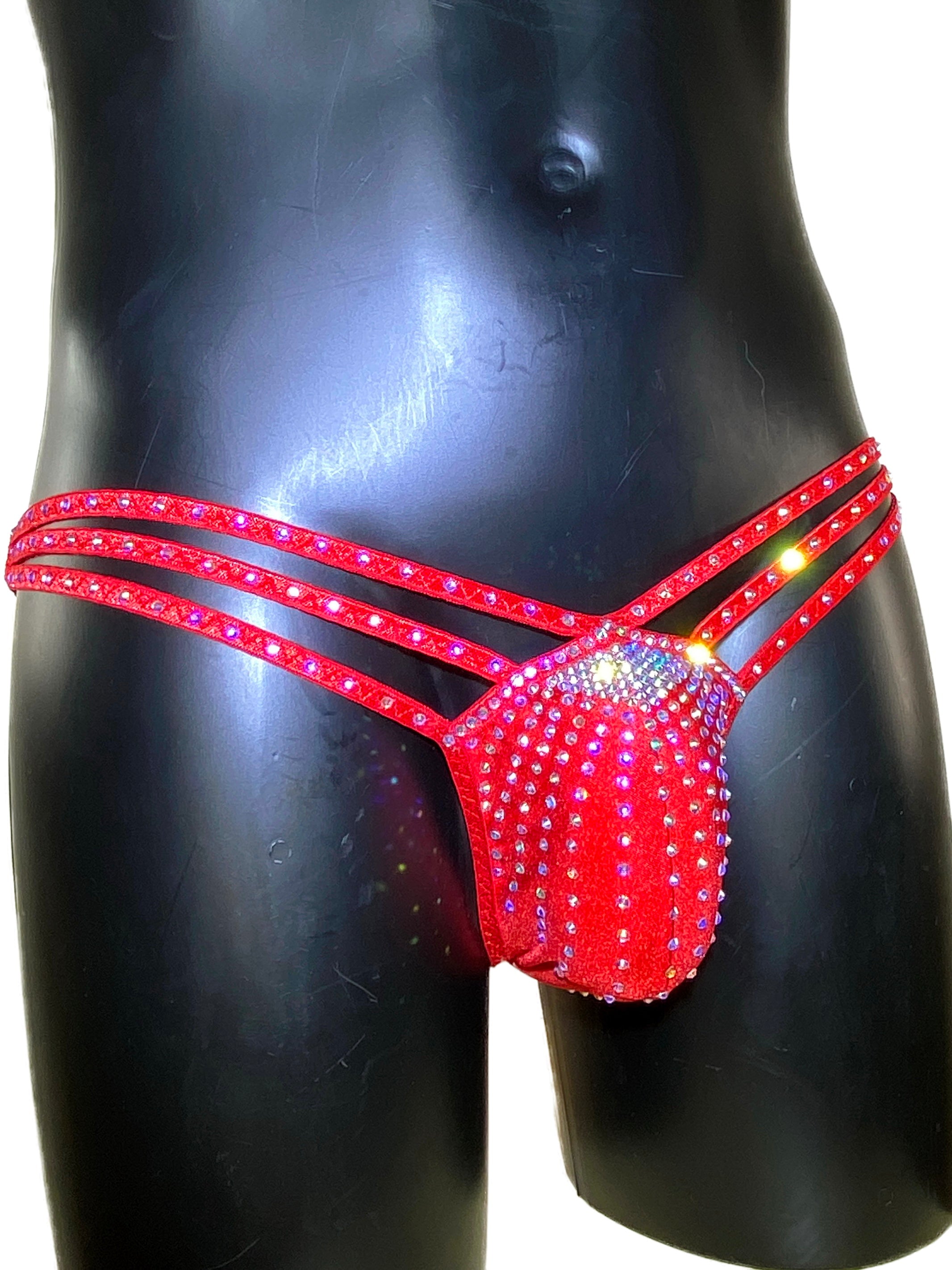 Sexy mens panties thong rhinestones G string men sexy briefs men Stripper wear cute briefs men bikini bottom party thong festival lingerie
