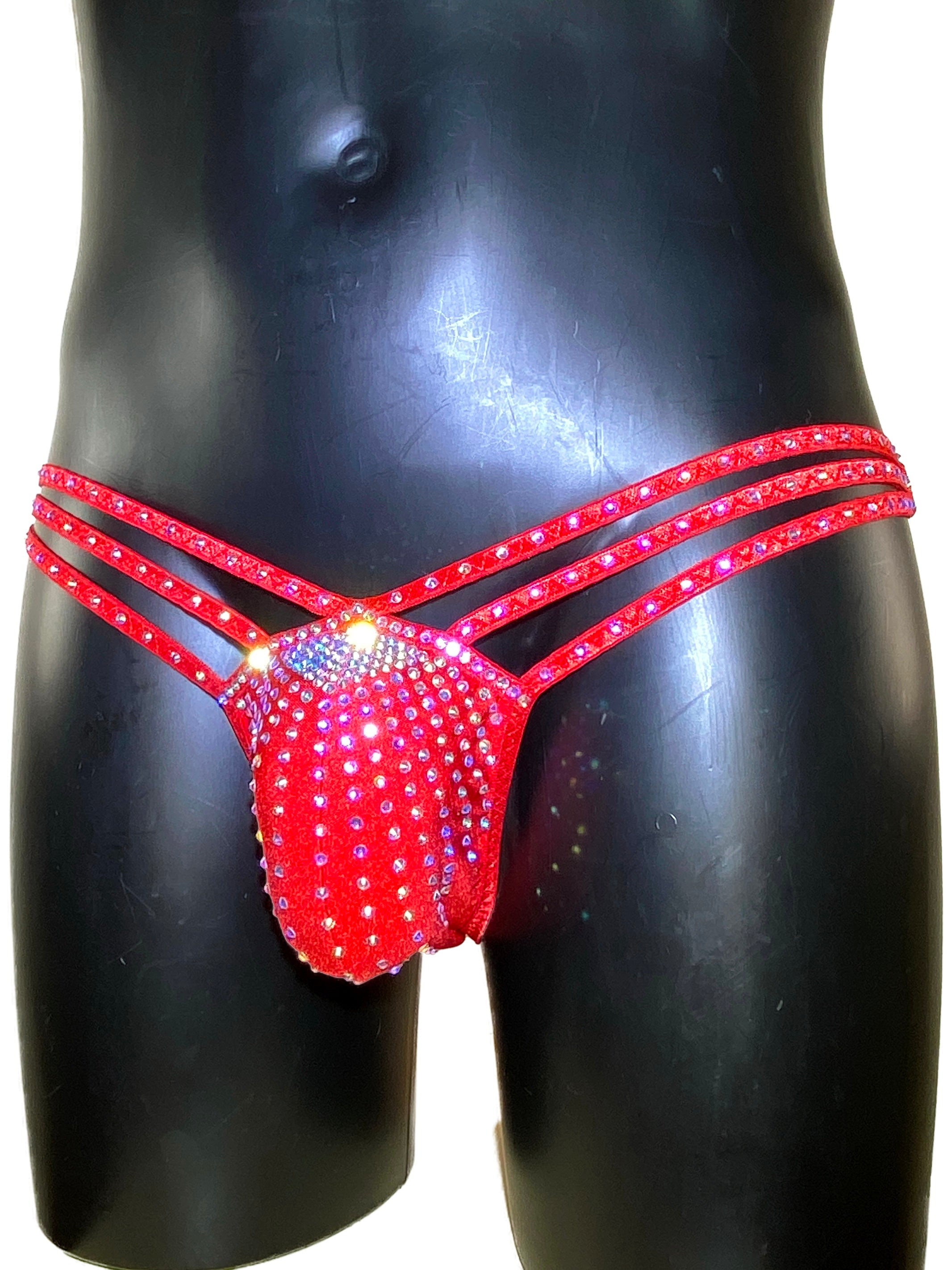 Sexy mens panties thong rhinestones G string men sexy briefs men Stripper wear cute briefs men bikini bottom party thong festival lingerie