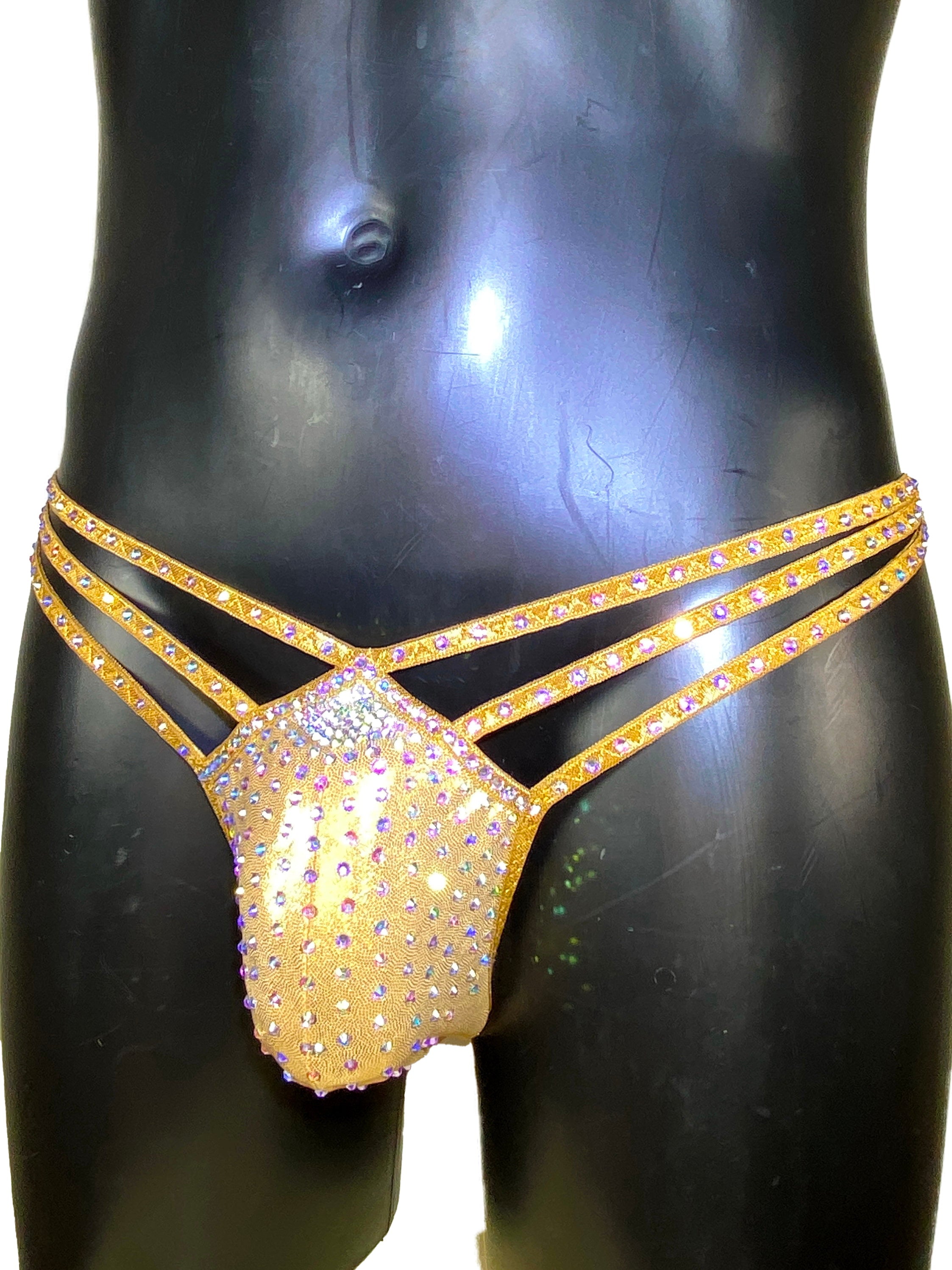Sexy mens panties thong rhinestones G string men sexy briefs men Stripper wear cute briefs men bikini bottom party thong festival lingerie