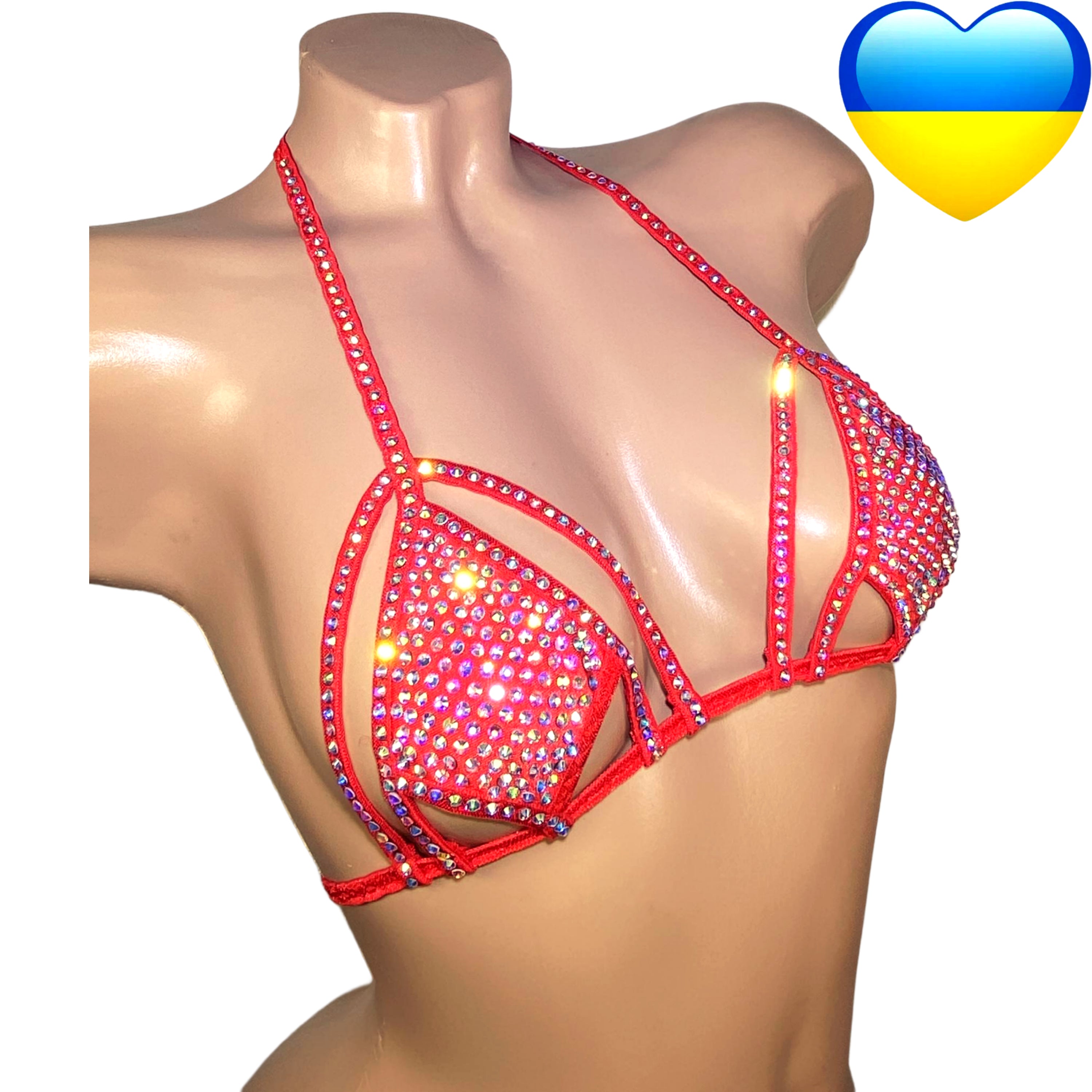 Top stripper Rhinestone bra, Burlesque bra perfect beach wear, Stripper Bikini, Diamond top, Swarovski bra, Top cheeky festival, Crystal bra