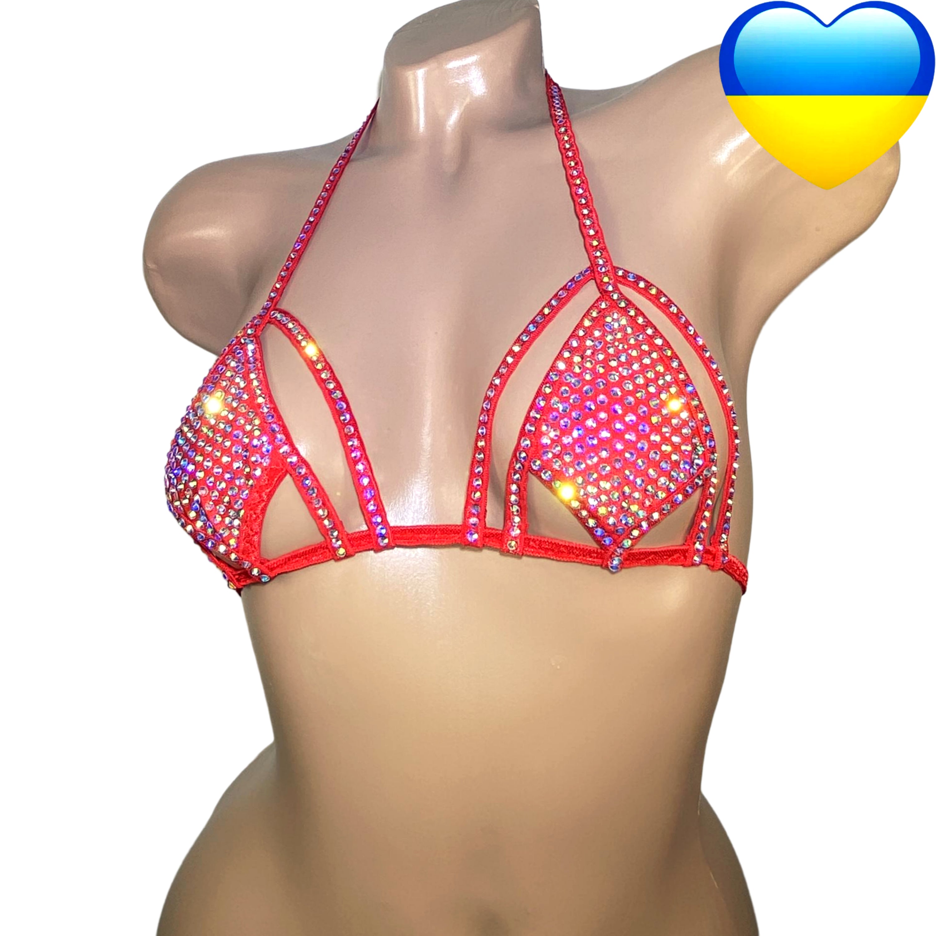 Top stripper Rhinestone bra, Burlesque bra perfect beach wear, Stripper Bikini, Diamond top, Swarovski bra, Top cheeky festival, Crystal bra