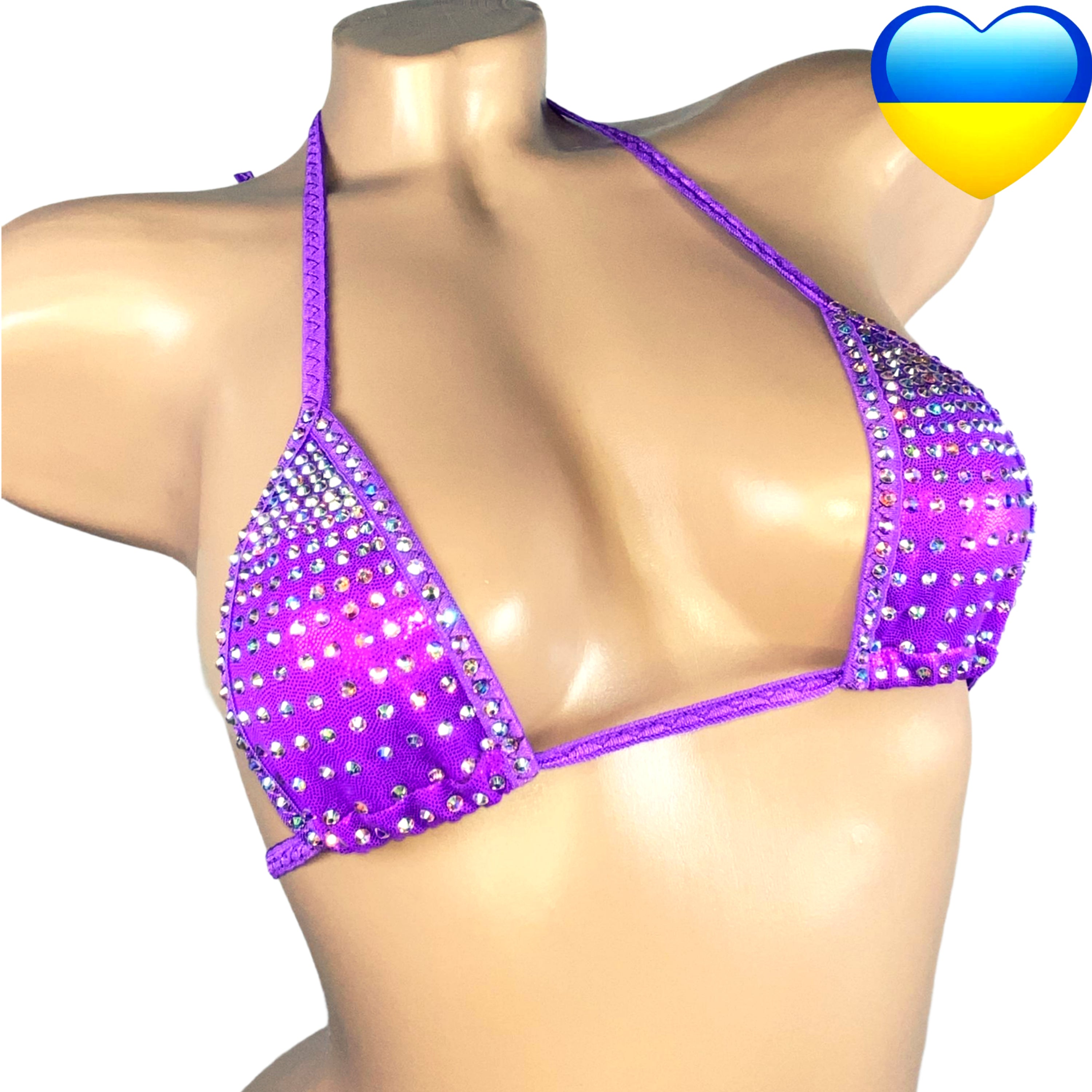Slim top micro thong bikini rhinestone bra erotic G top crystal glitzer top bedazzled bra ladies underwear cupless bra holographic bikini
