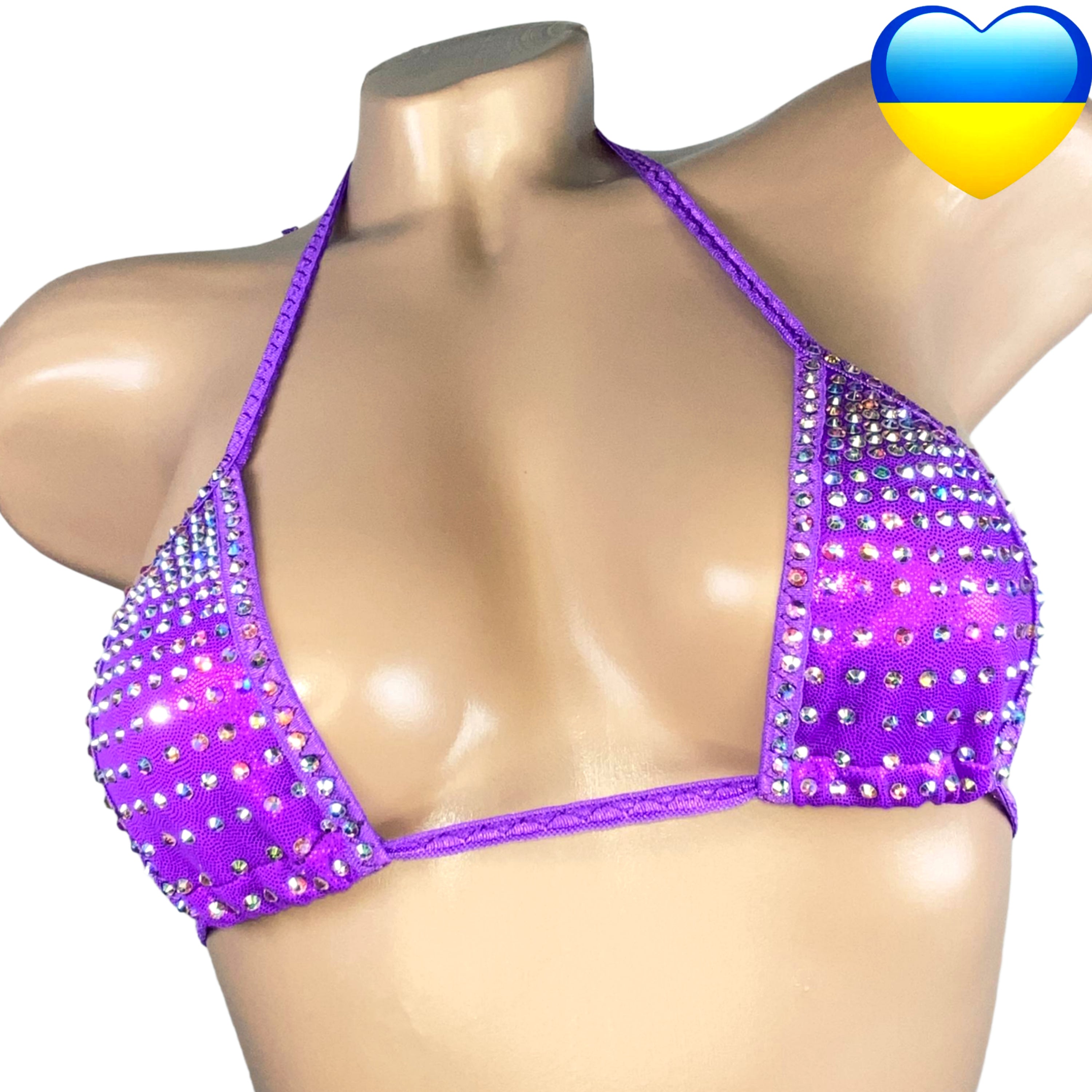 Slim top micro thong bikini rhinestone bra erotic G top crystal glitzer top bedazzled bra ladies underwear cupless bra holographic bikini