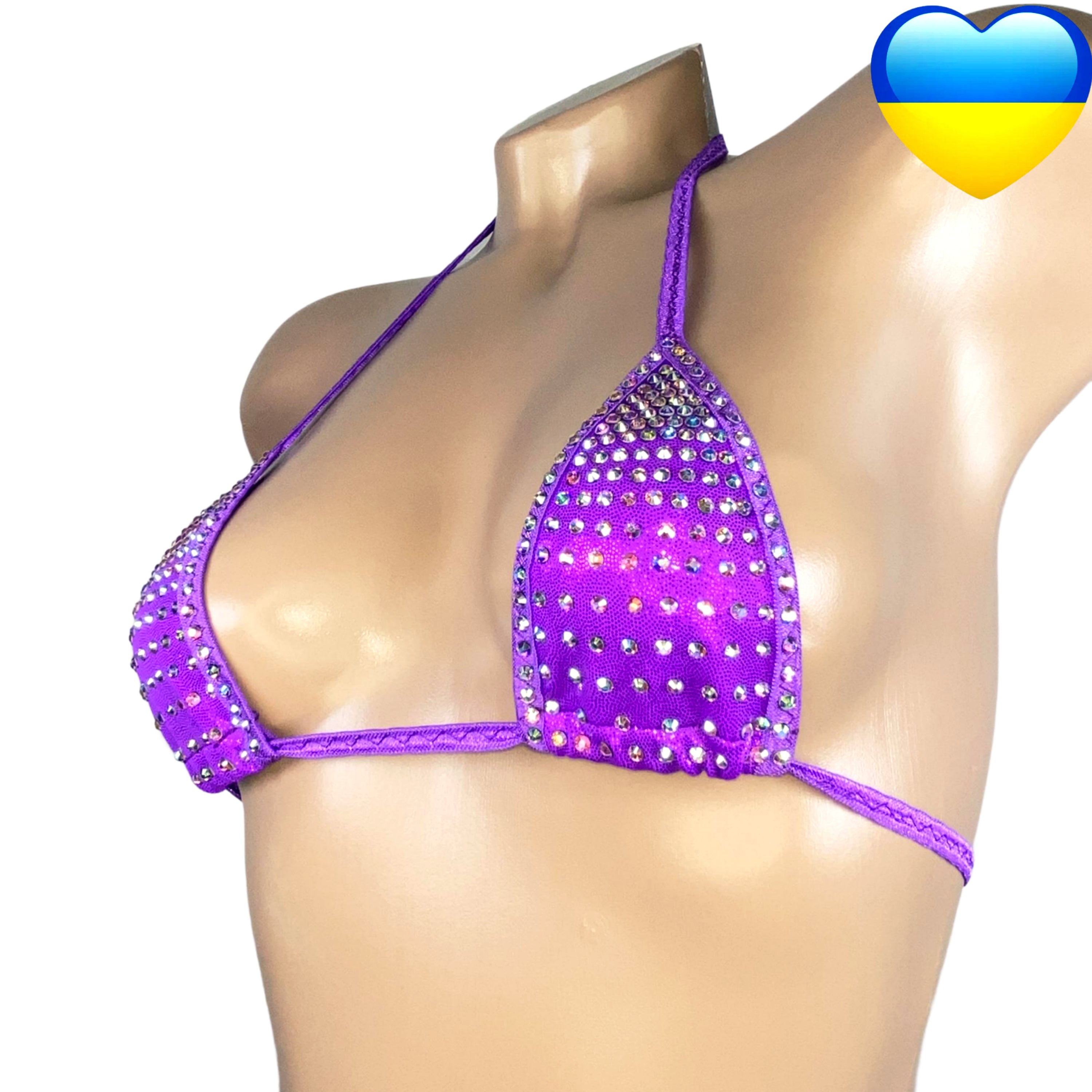 Slim top micro thong bikini rhinestone bra erotic G top crystal glitzer top bedazzled bra ladies underwear cupless bra holographic bikini