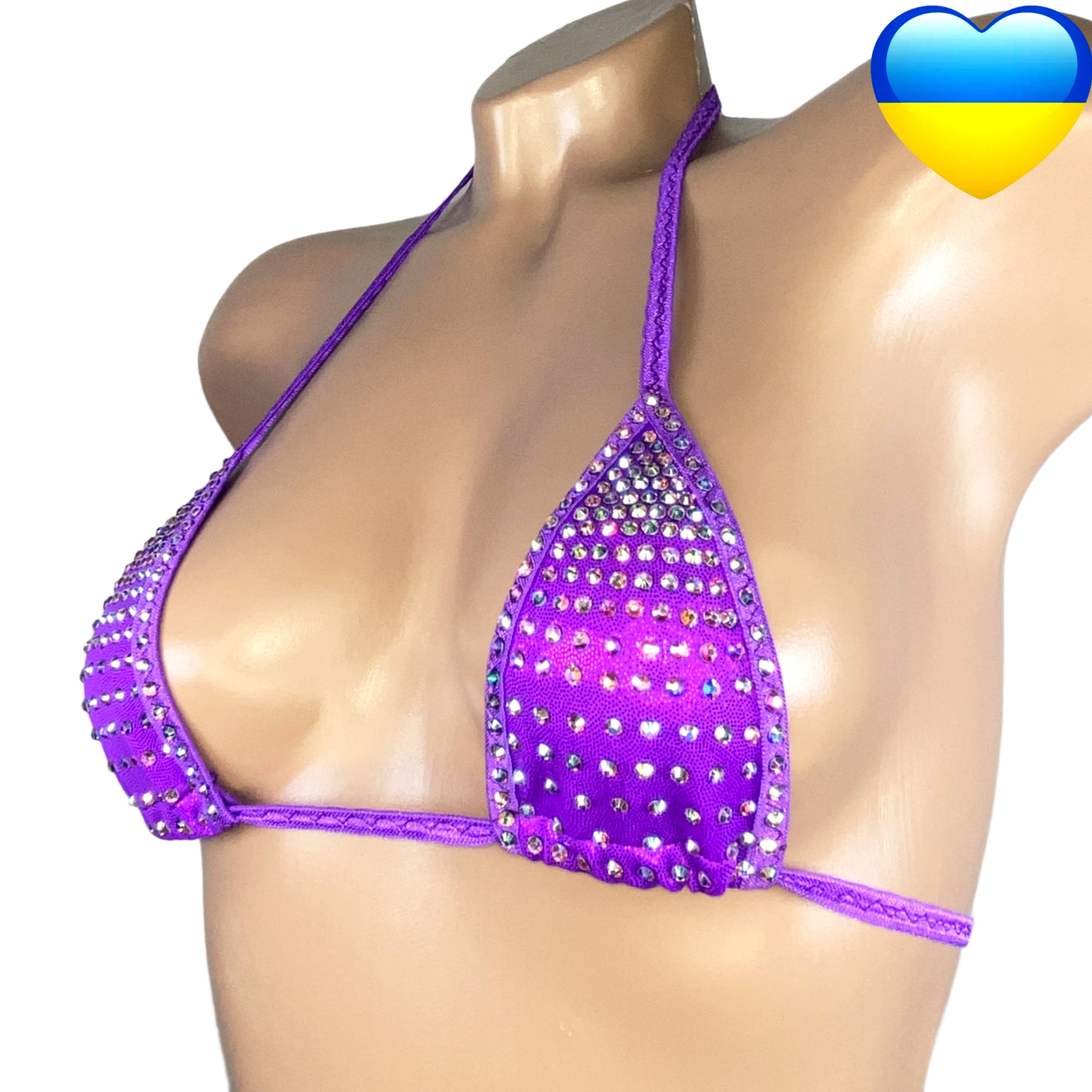 Slim top micro thong bikini rhinestone bra erotic G top crystal glitzer top bedazzled bra ladies underwear cupless bra holographic bikini