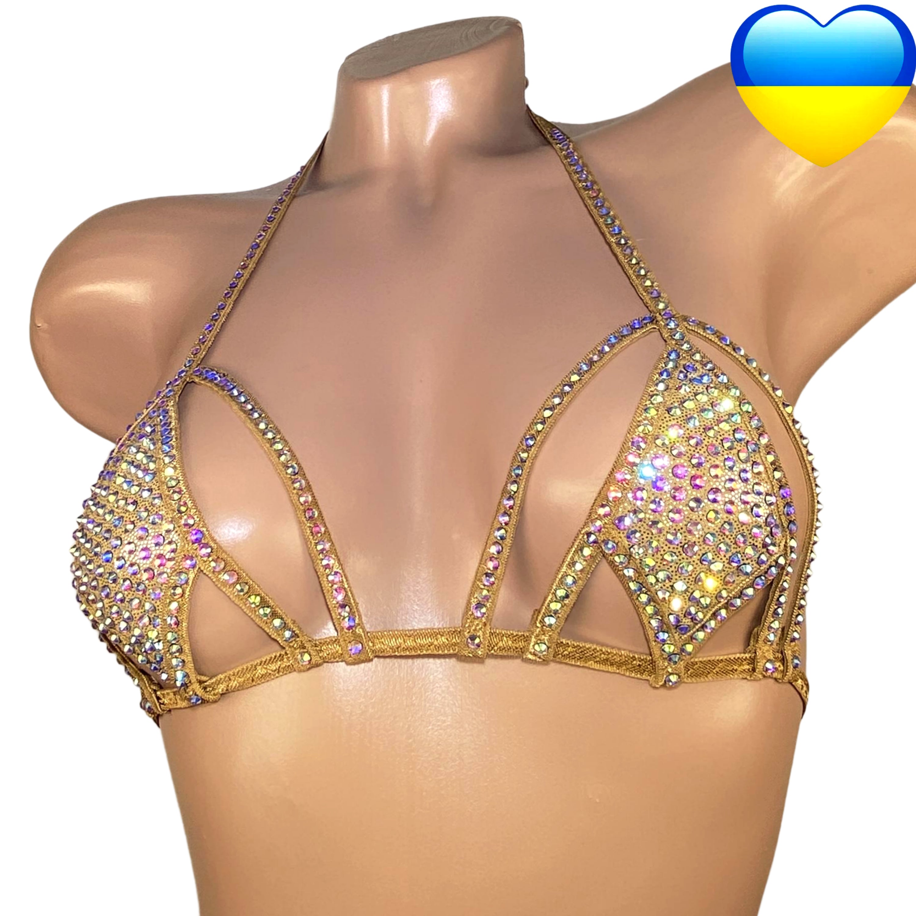 Top stripper Rhinestone bra, Burlesque bra perfect beach wear, Stripper Bikini, Diamond top, Swarovski bra, Top cheeky festival, Crystal bra