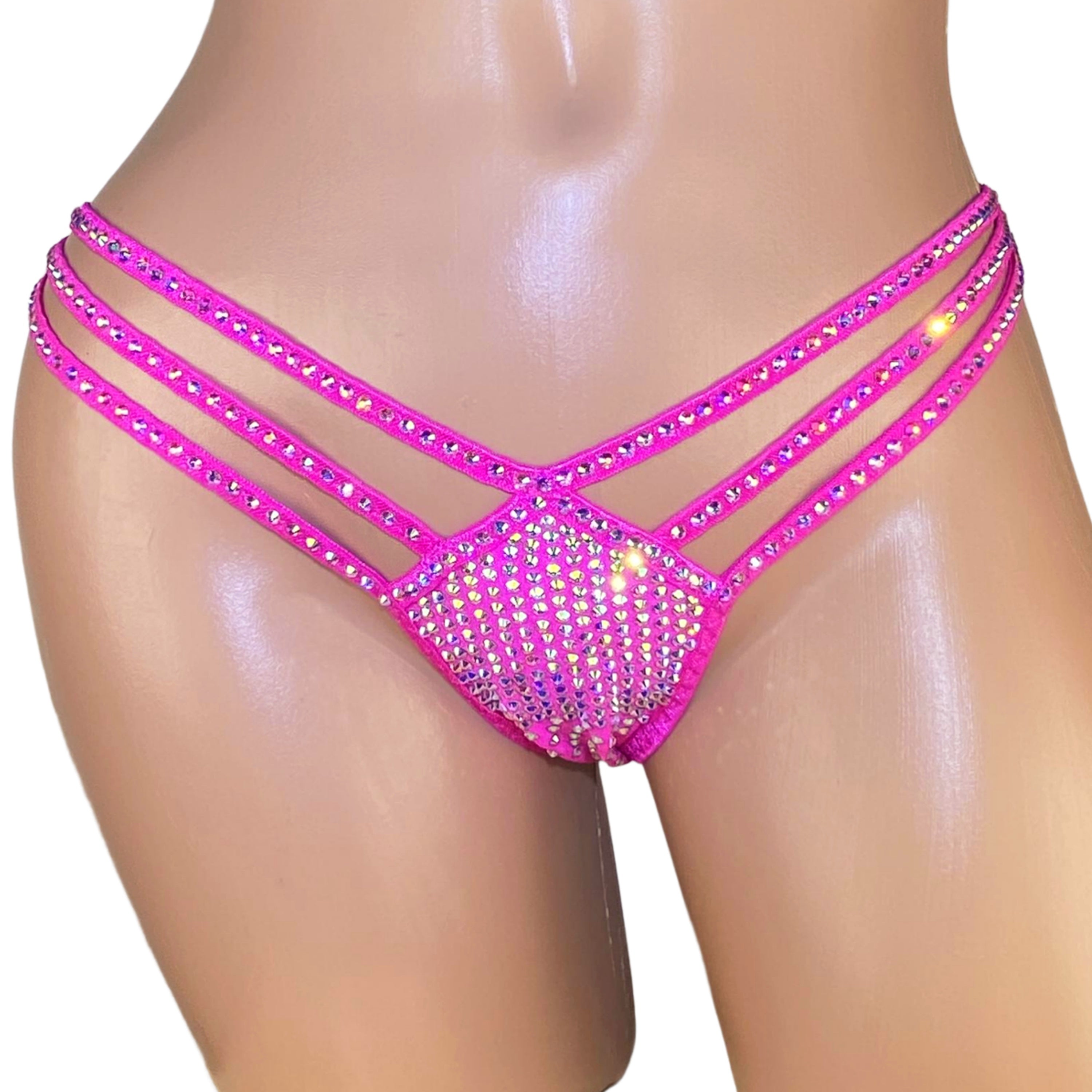 Rhinestone - more panties micro exotic dancewear Stripper outfits erotic lingerie thong