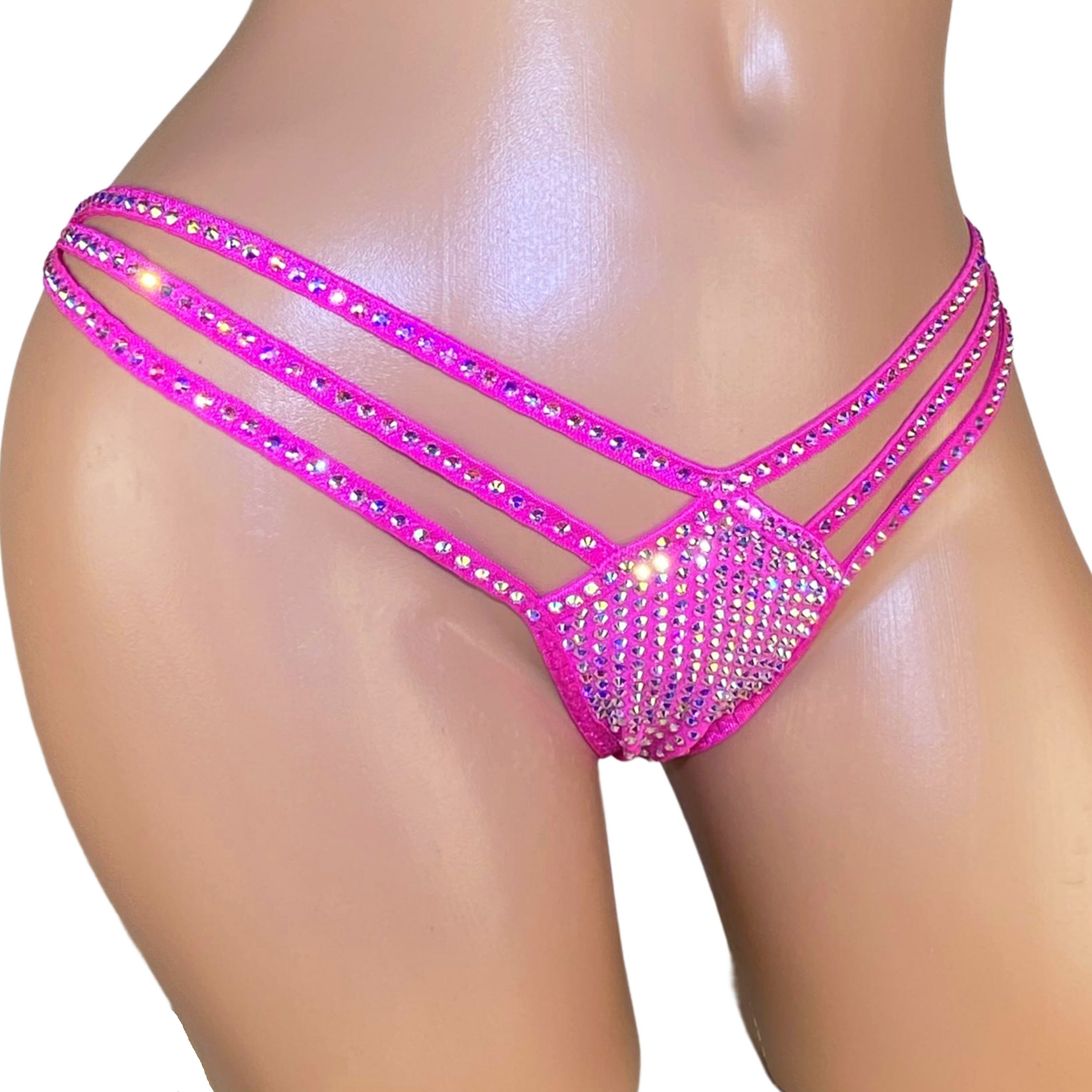 Rhinestone - more panties micro exotic dancewear Stripper outfits erotic lingerie thong