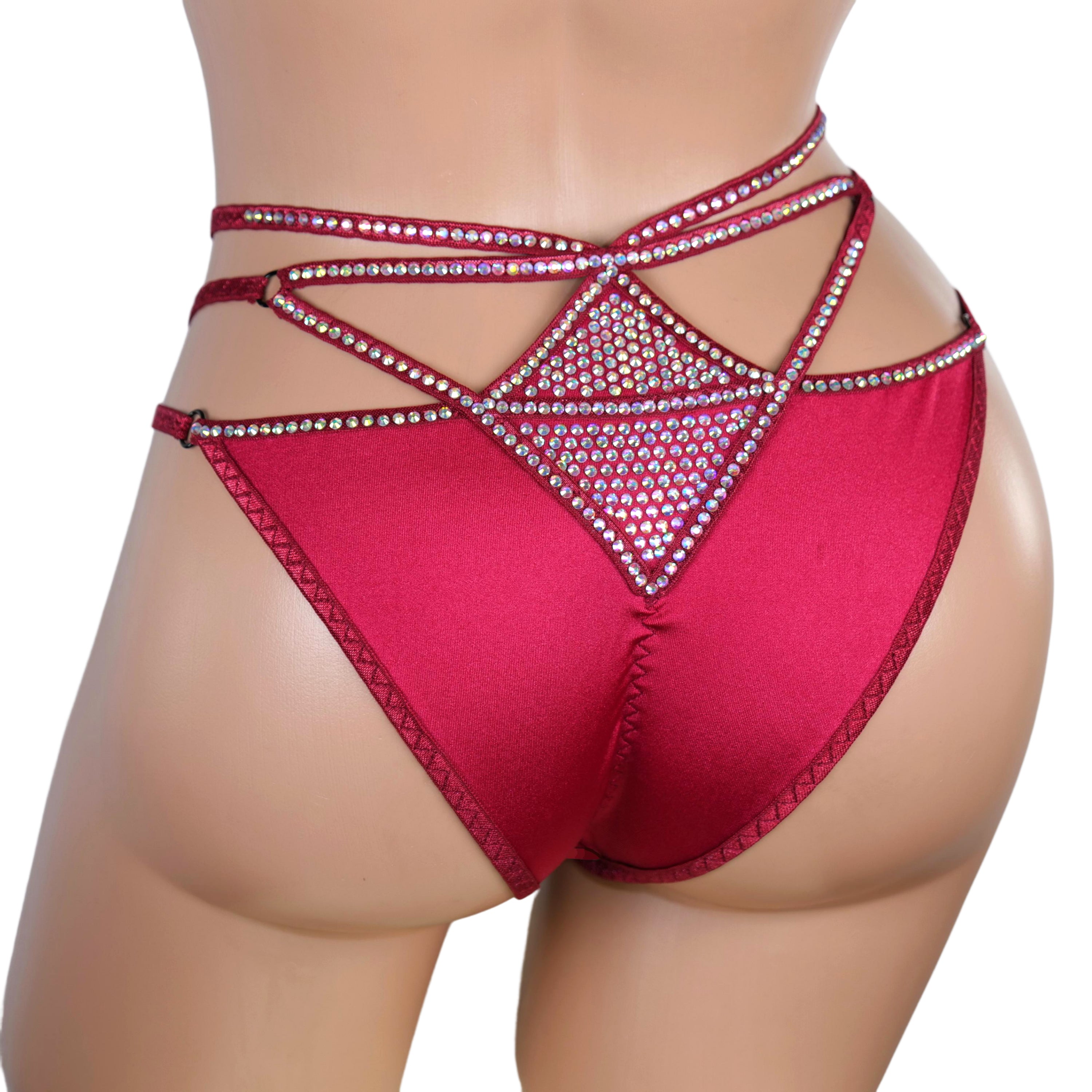 Exotic dancewear Brazilian bikini bottom dance outfit for stripper birthday lingerie 2022 woman sexy panties cheeky lingerie rhinestone