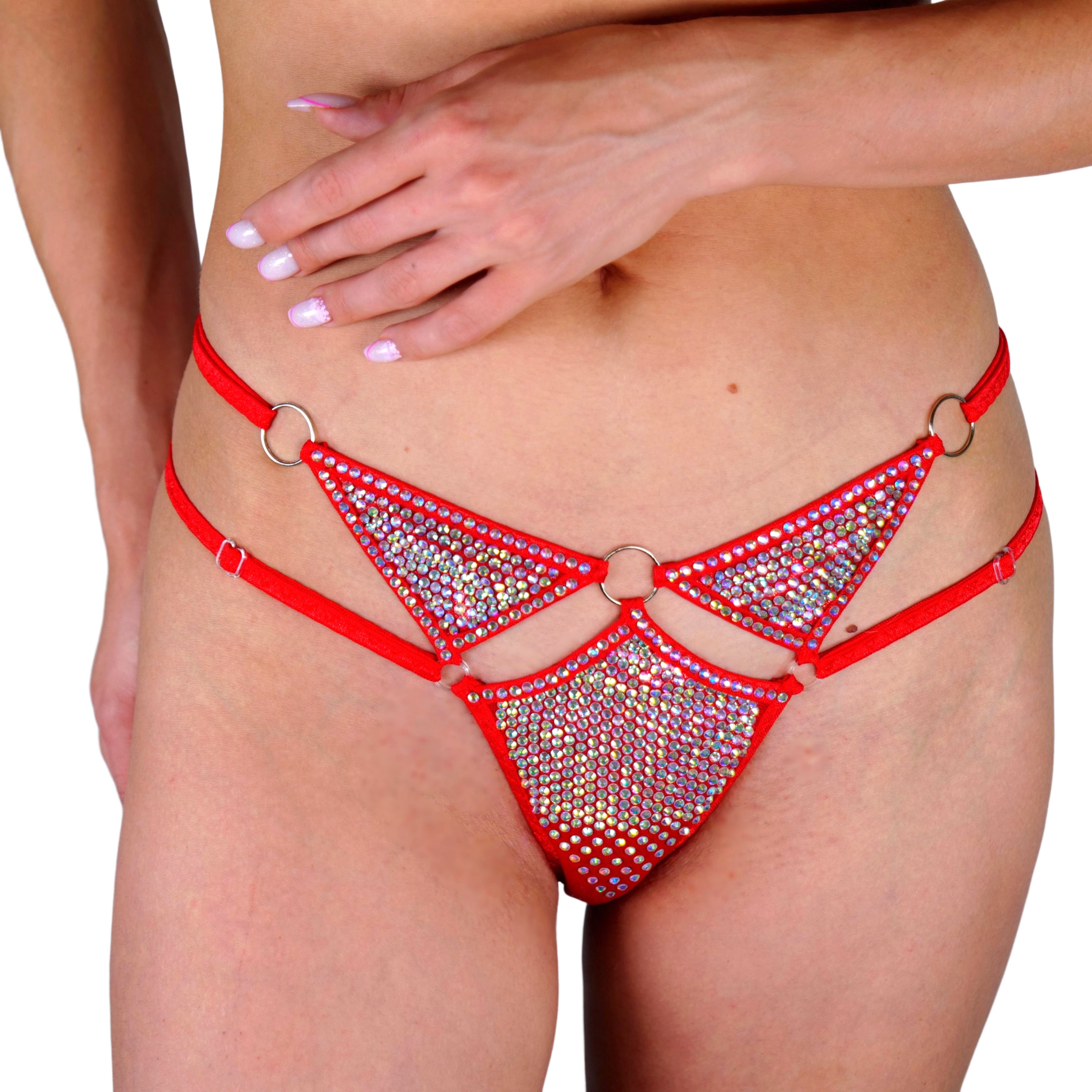 Stripper outfits burlesque lingerie rhinestone panties unique bikini bottom custom thong lingerie handmade exotic dancewear lingerie rings