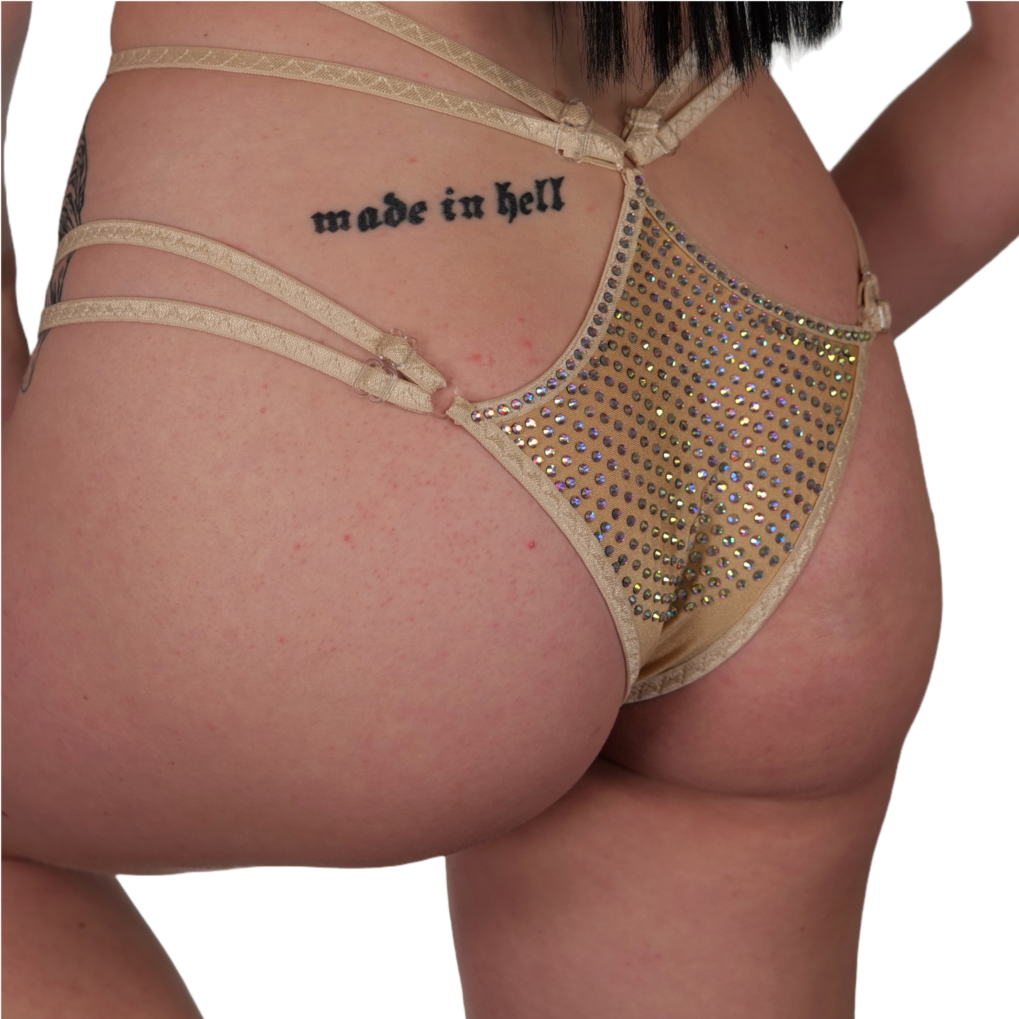 Burlesque Lingerie Collection, Erotic Panties, Exotic Dancewear Sexy Strappy Panties, High Rise Lingerie for Strippers and Dancers