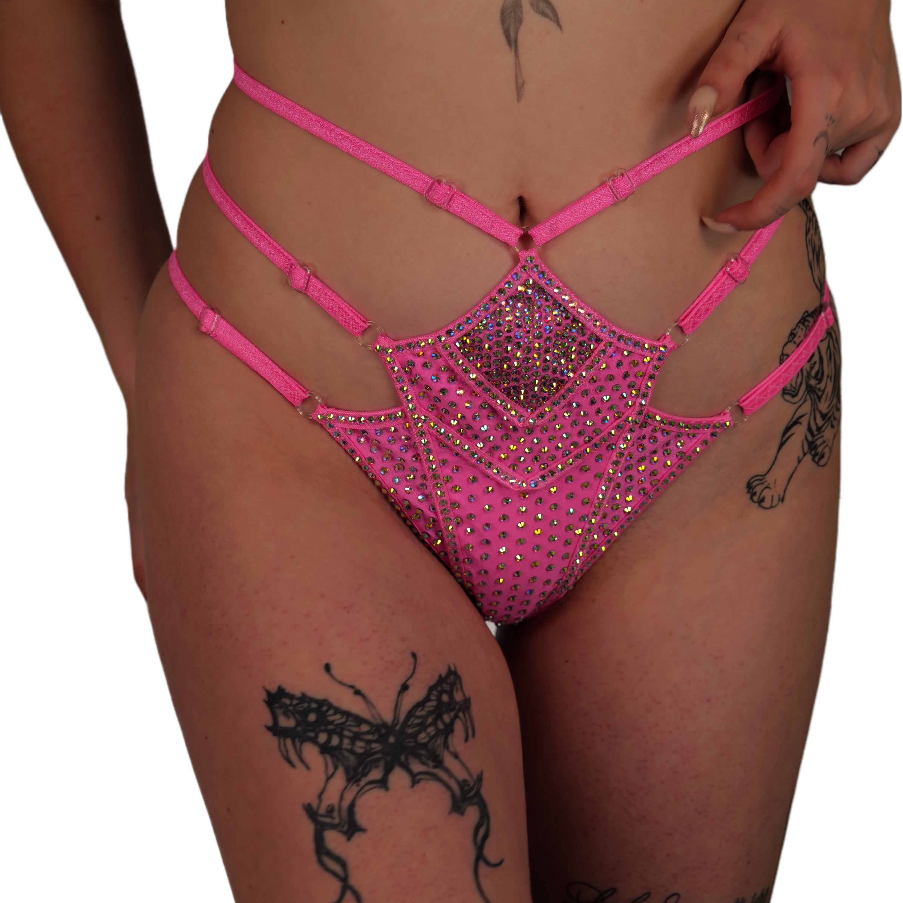 Burlesque lingerie crystal erotic panties Stripper outfits beach wear sexy strappy lingerie bikini bottom lingerie exotic dancewear