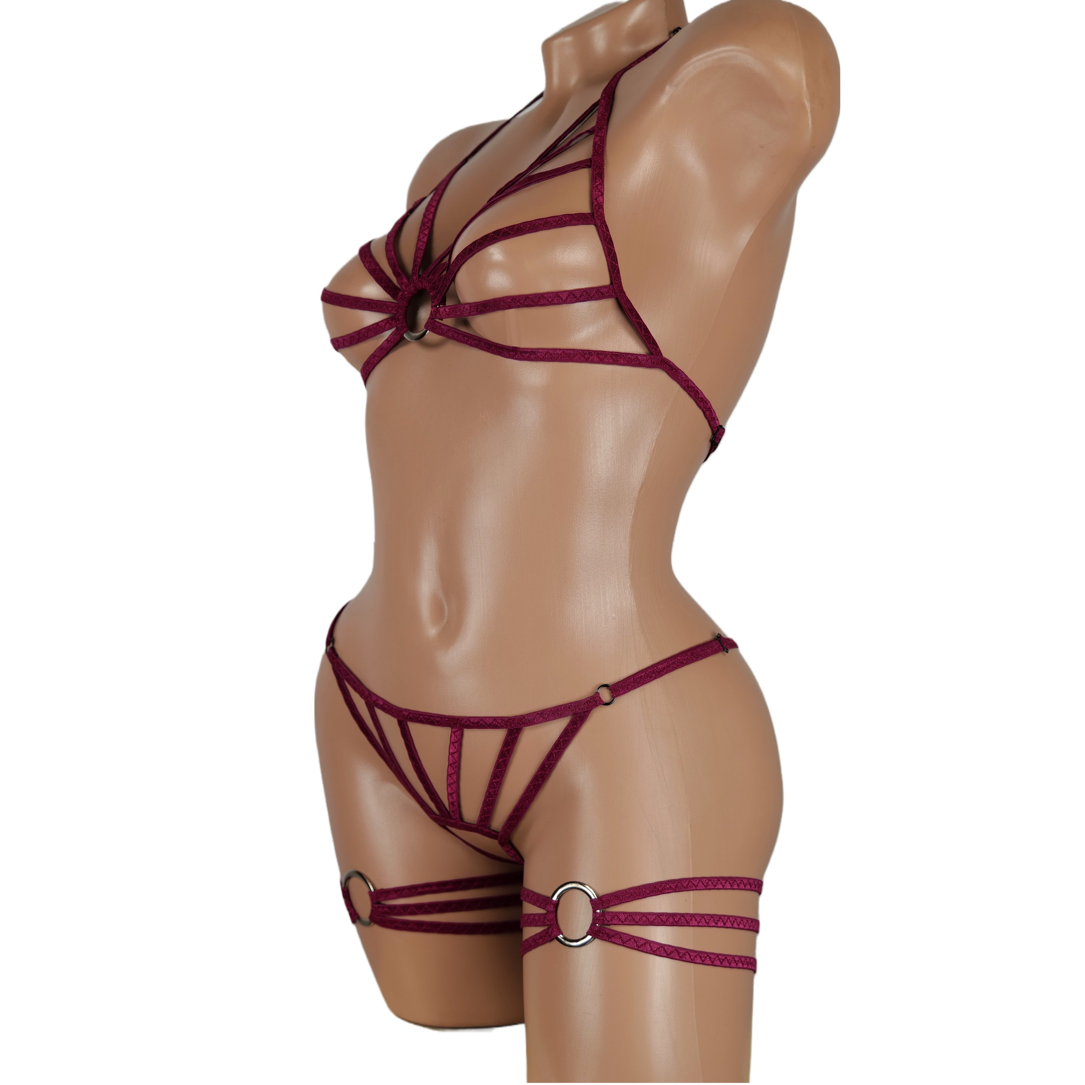 Set Harness women crotchless open thong lingerie micro panties crotc lingerie uncensored extreme dance outfit for stripper burlesque outfit