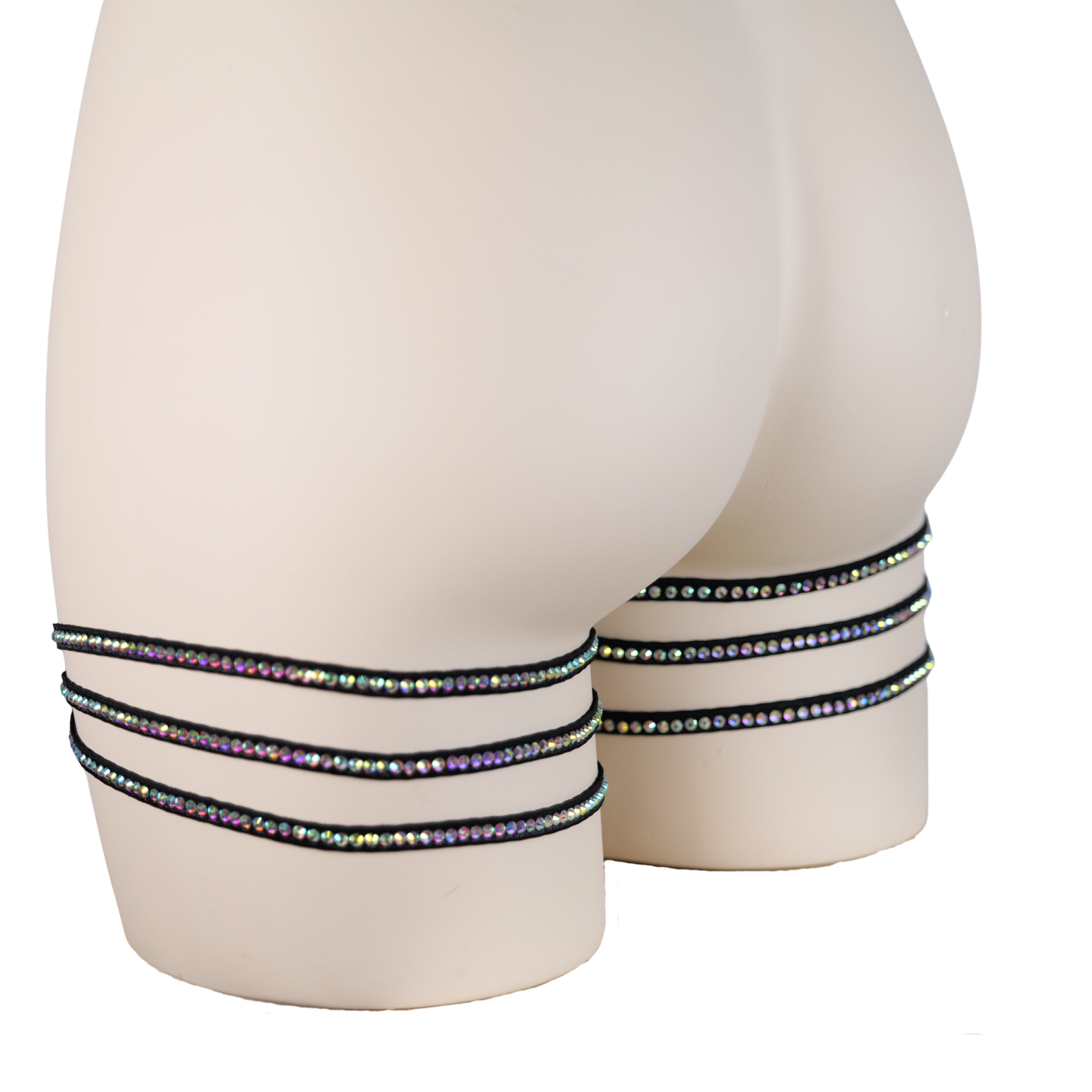 Crystal Rhinestone Leg Garter, Exotic Dancewear, Rhinestone Lingerie Leg Garter Perfect for Stripper Bikinis and Seductive Outfits