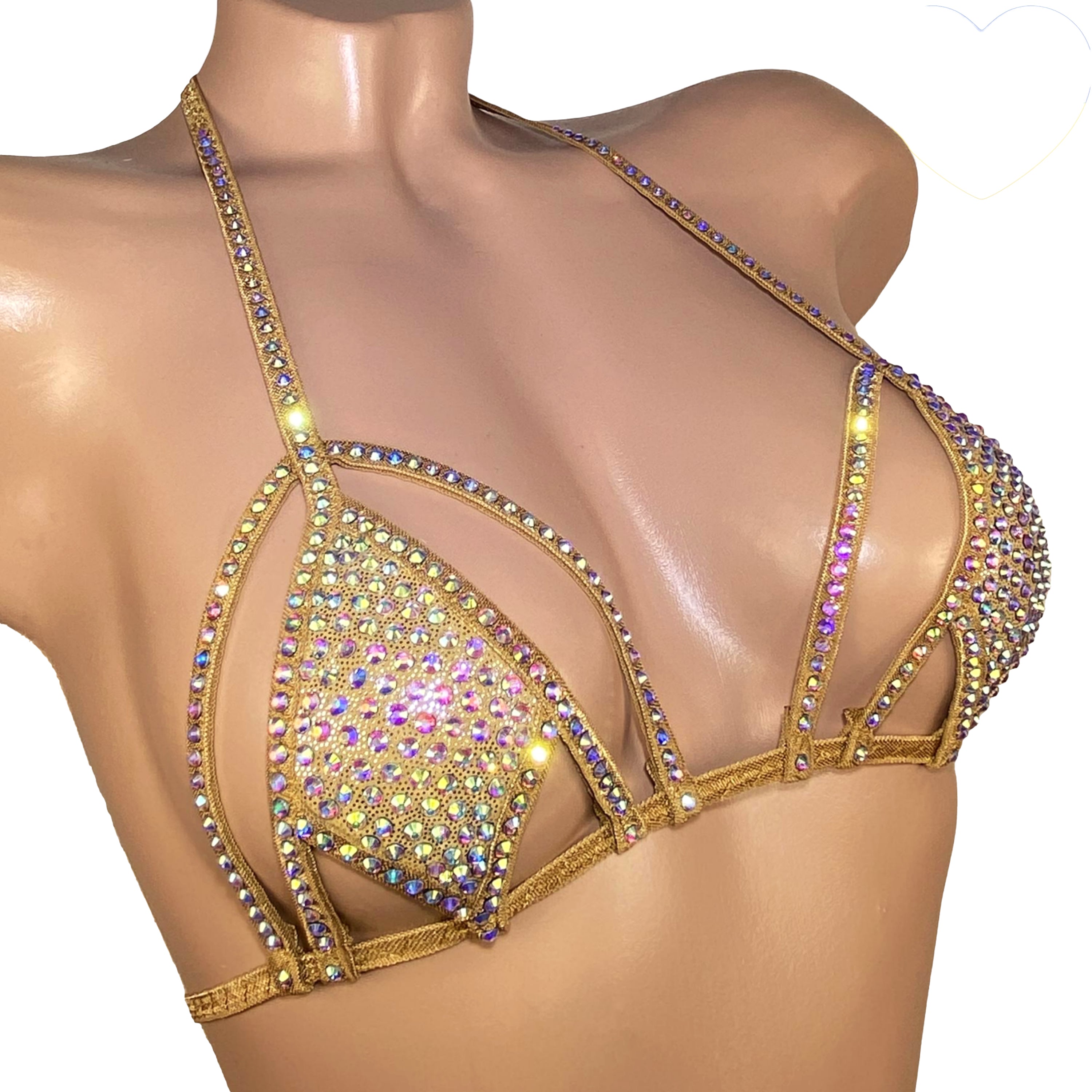 Top stripper Rhinestone bra, Burlesque bra perfect beach wear, Stripper Bikini, Diamond top, Swarovski bra, Top cheeky festival, Crystal bra